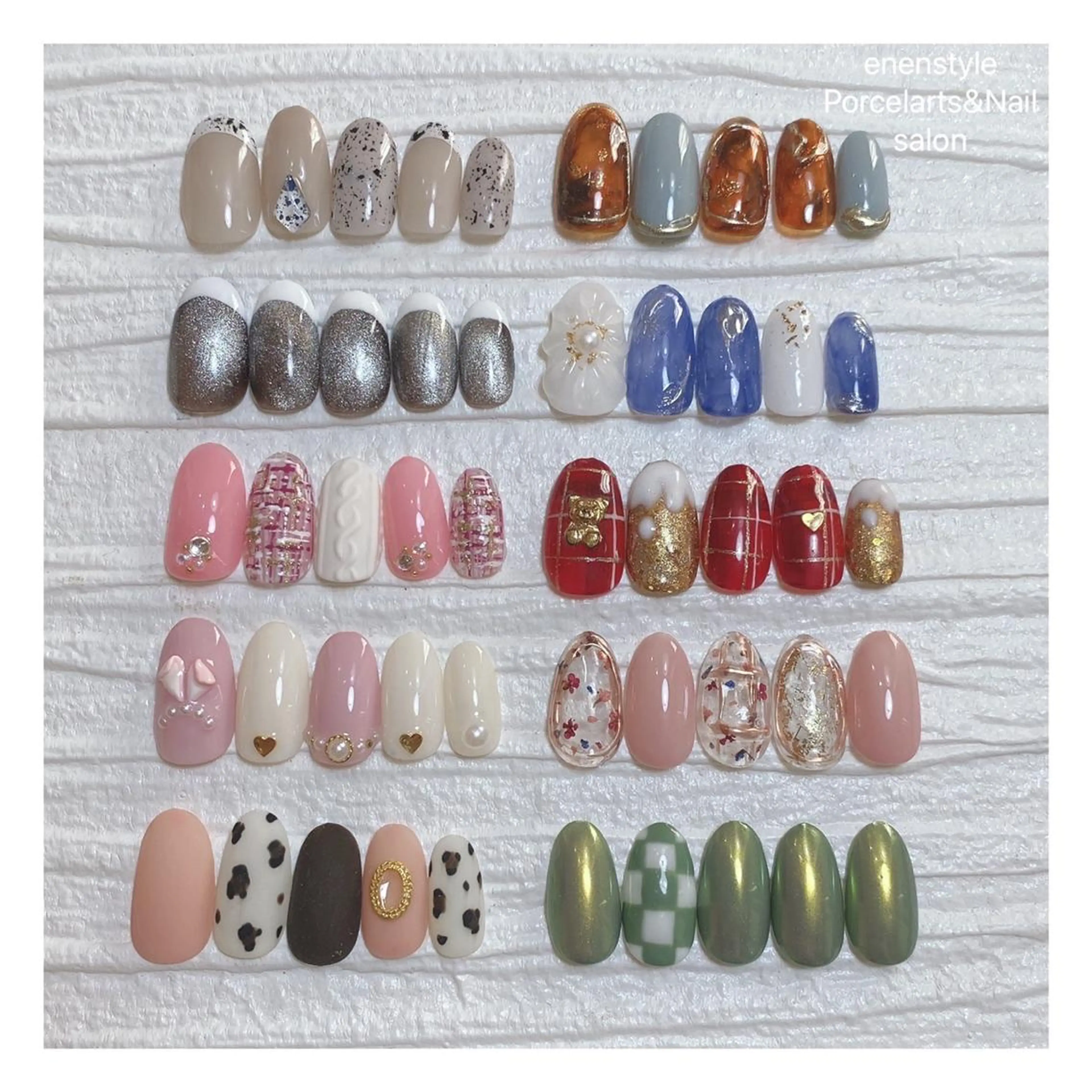 ミディアム ネイル ハンドネイル 👑enen style👑のネイルデザイン