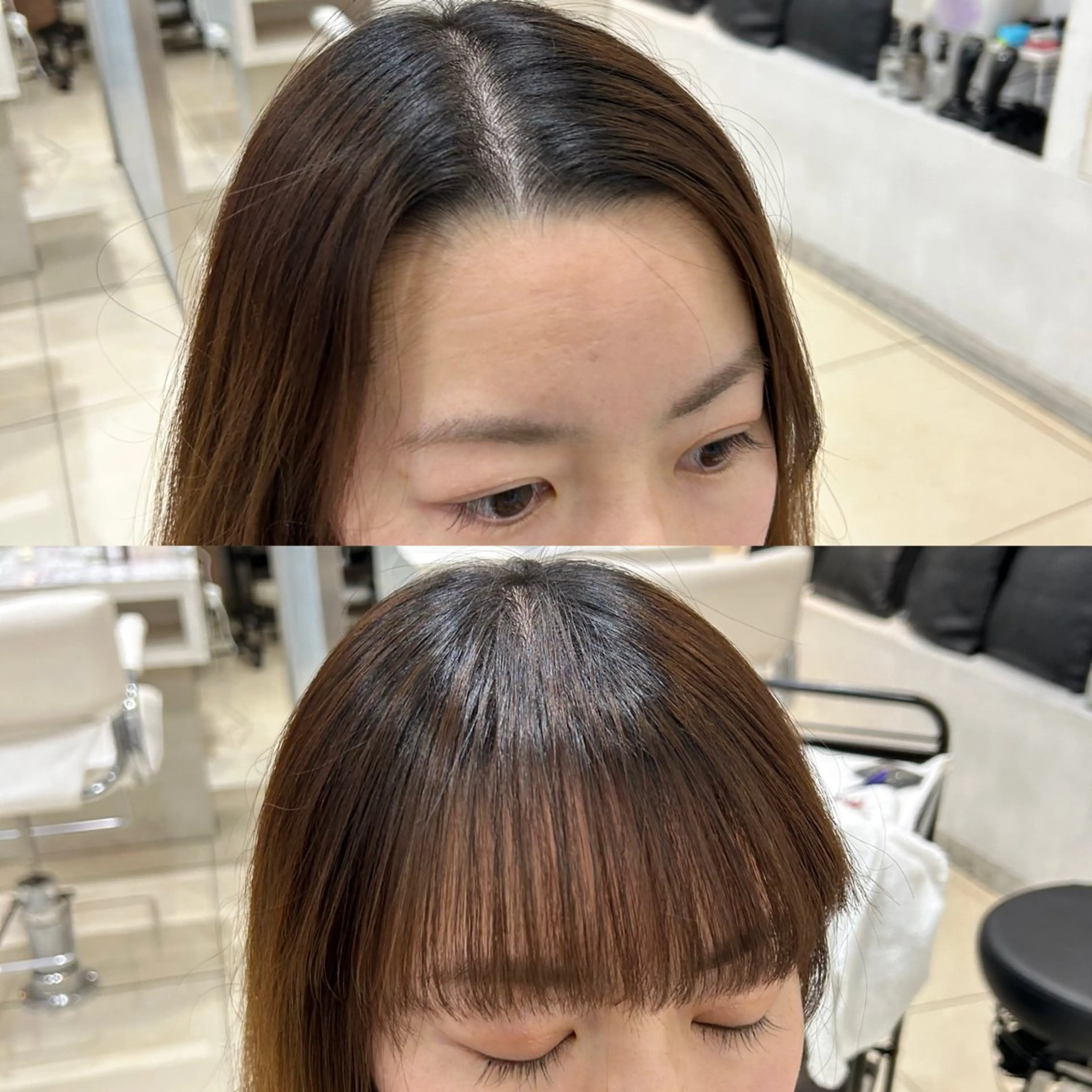 ❗️前髪作るの断られたことある人必見❗️前髪の割れを治すクロスパーマ¥8800【前髪矯正/町田/割れ癖/浮癖】の写真