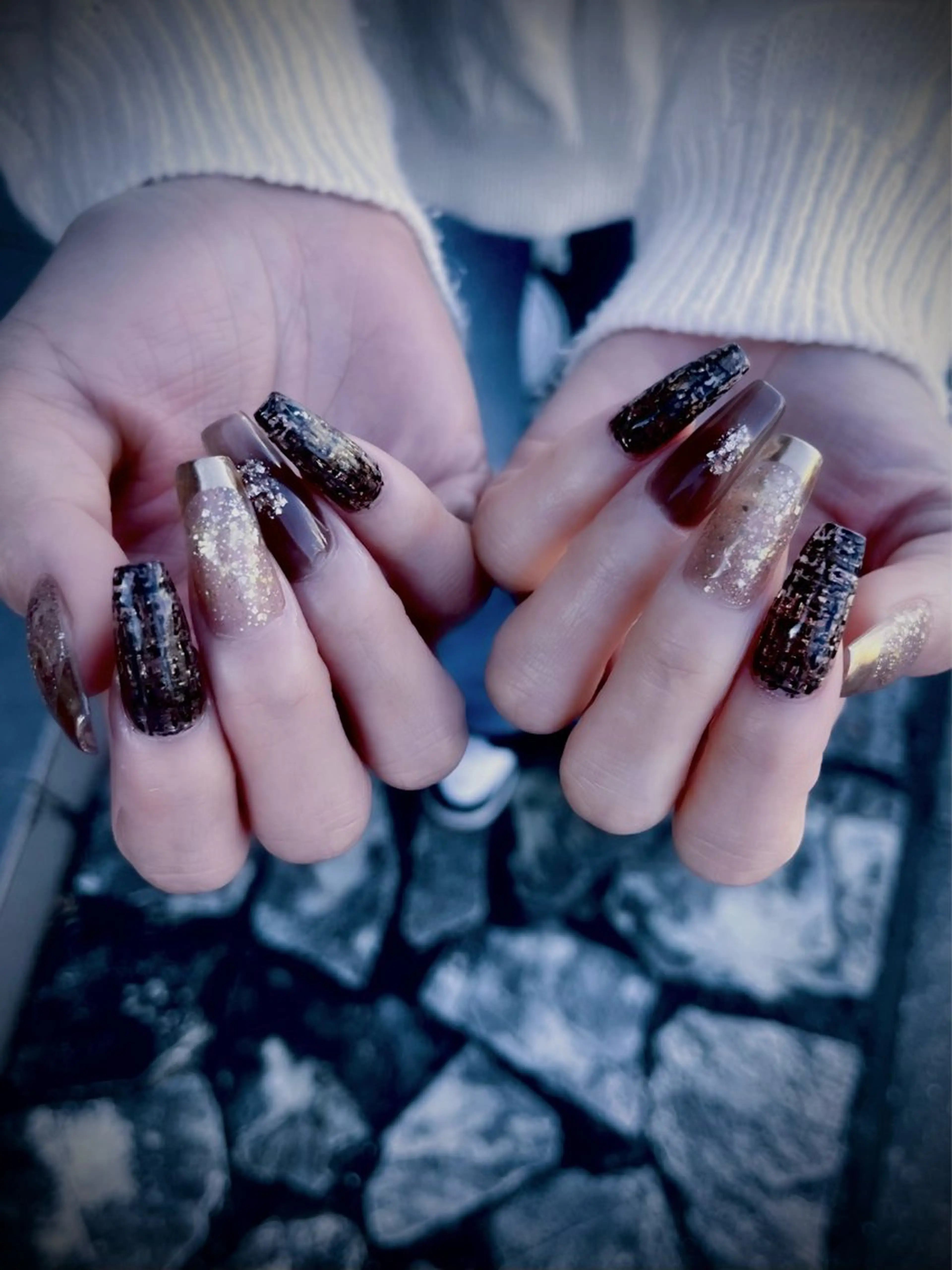 ネイル キラキラネイル マグネットネイル ワンカラーネイル スカルプネイル ワンホンネイル nine.🦋 YUKOのネイルデザイン