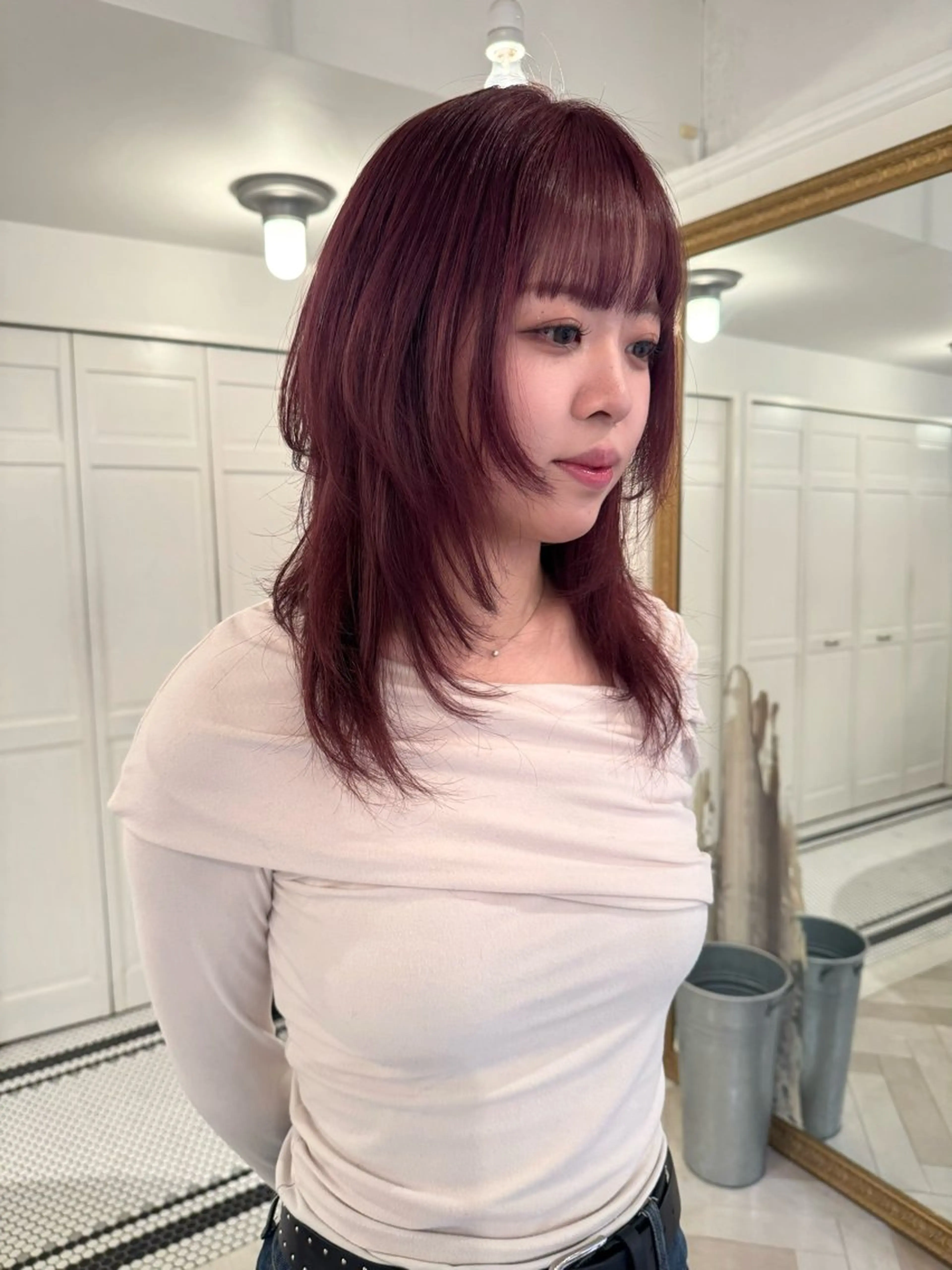 カラー ヘアカラー ブリーチカラー🎀 韓国風/寺門美優のヘアスタイル