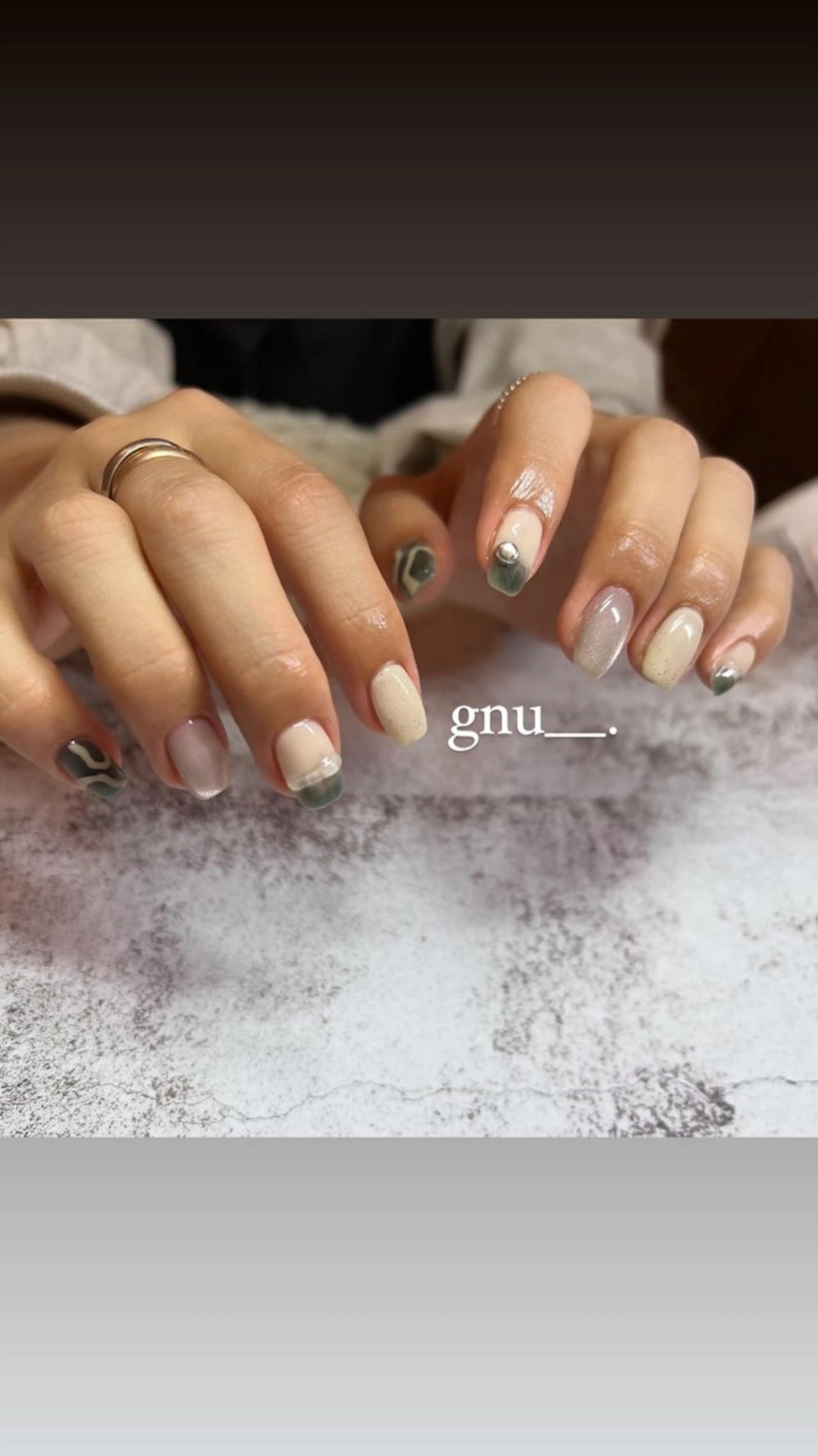 ネイル アートネイル ニュアンスネイル 春ネイル ハンドネイル gnu__. nailのネイルデザイン
