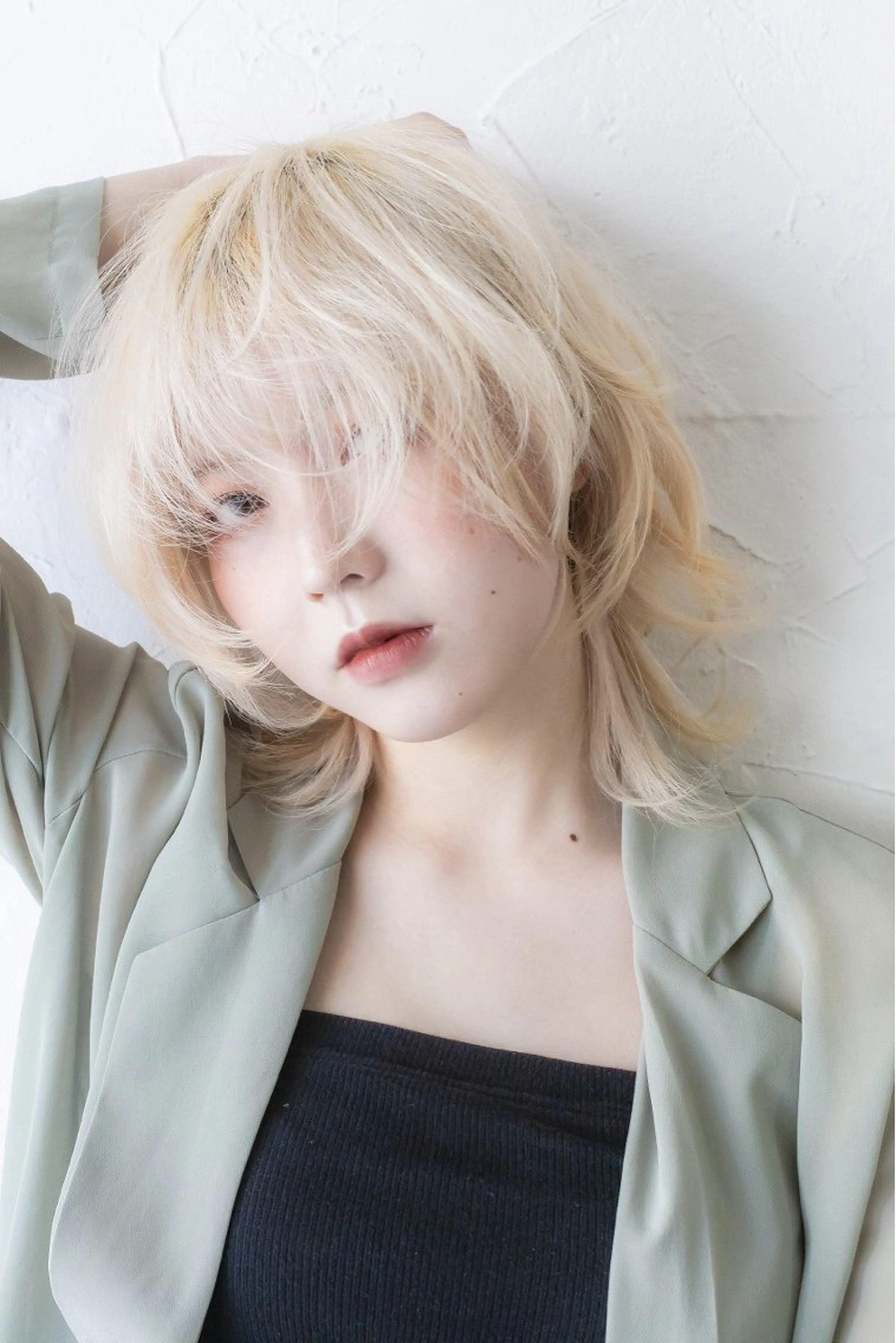 ミディアム ヘアカラー 韓国風透明感カラー 💎YUI💎のヘアスタイル