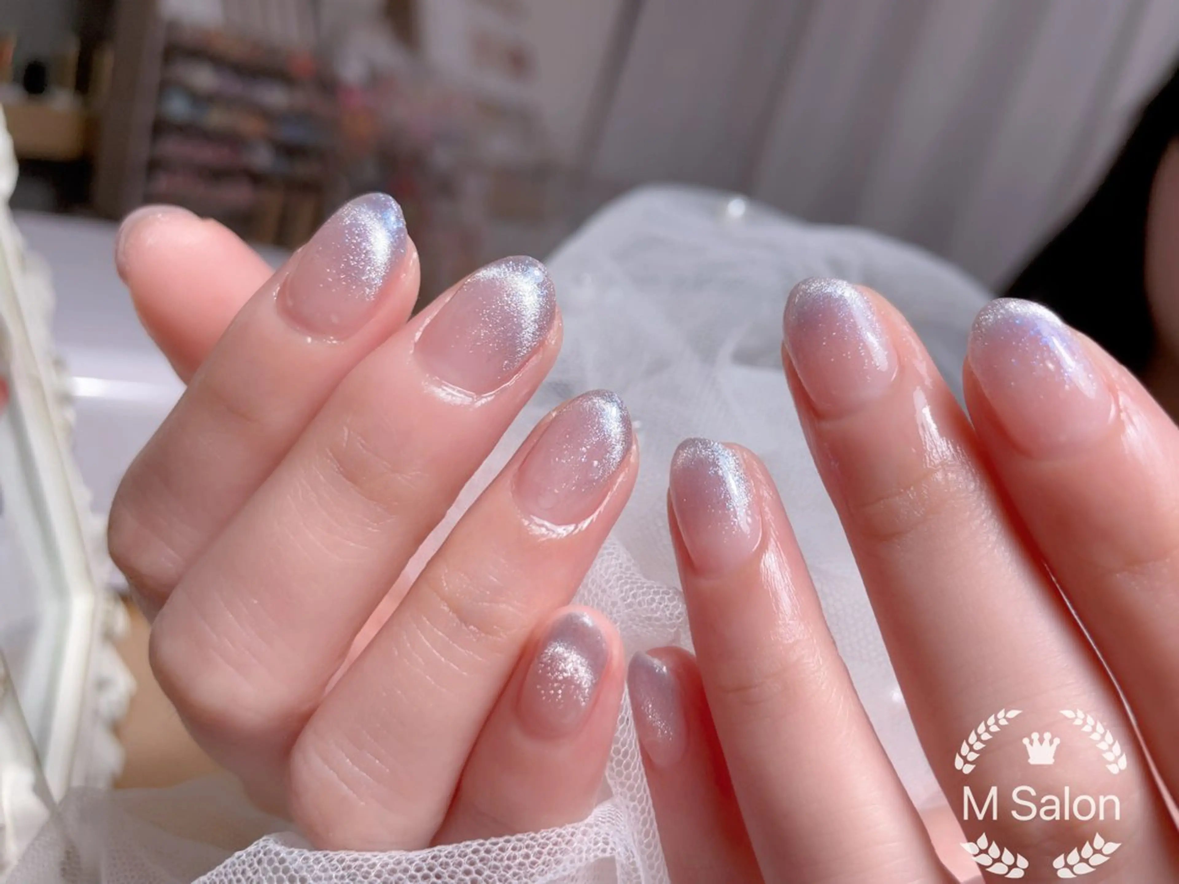 ネイル フレンチネイル マグネットネイル ニュアンスネイル オフィスネイル ワンカラーネイル ハンドネイル Mnail _KKのネイルデザイン