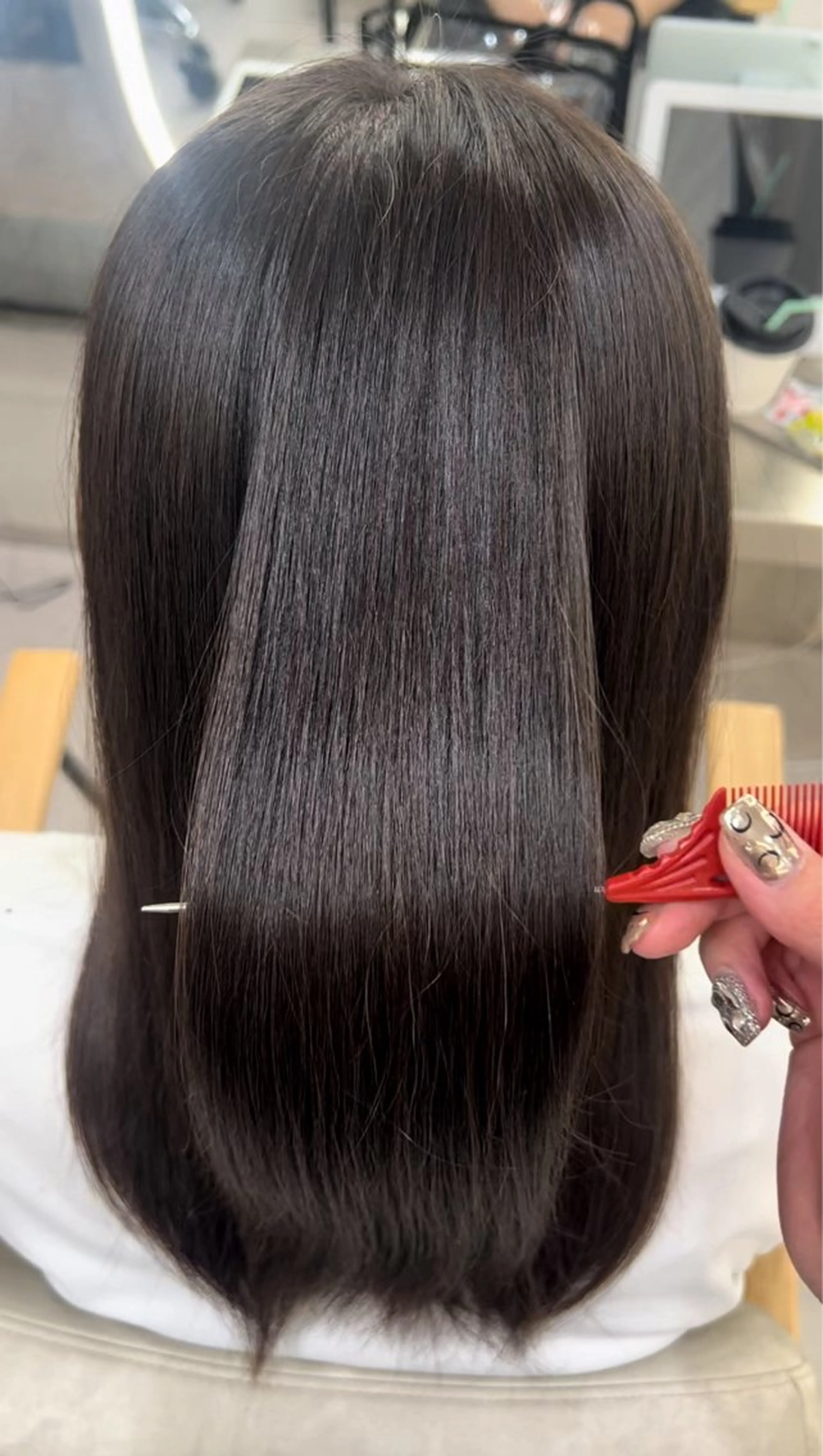 セミロング 縮毛矯正 艶カラー♡ ゆうかのヘアスタイル