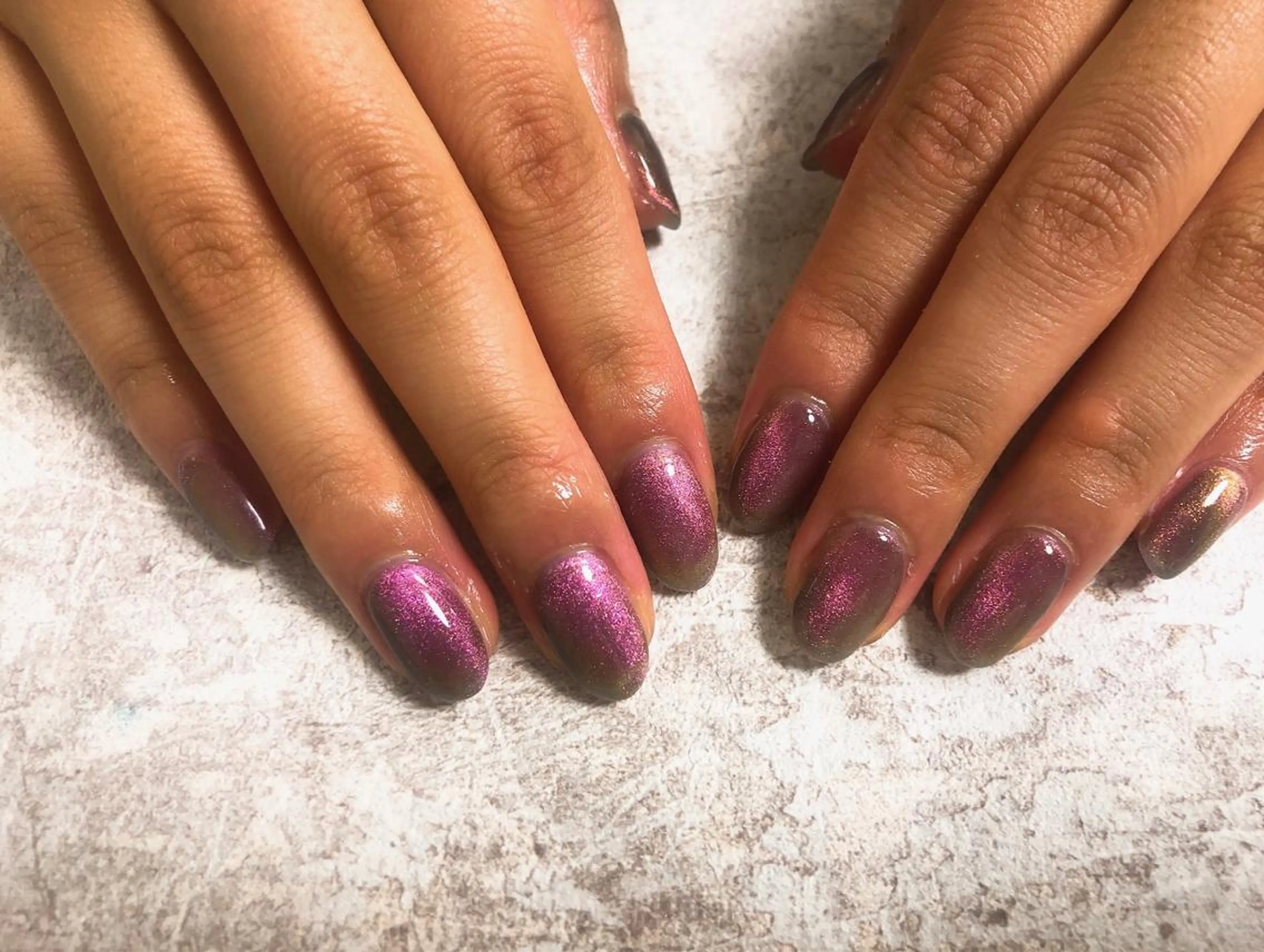 ネイル マグネットネイル ピンク ハンドネイル Mogu nail 二子玉川のネイルデザイン