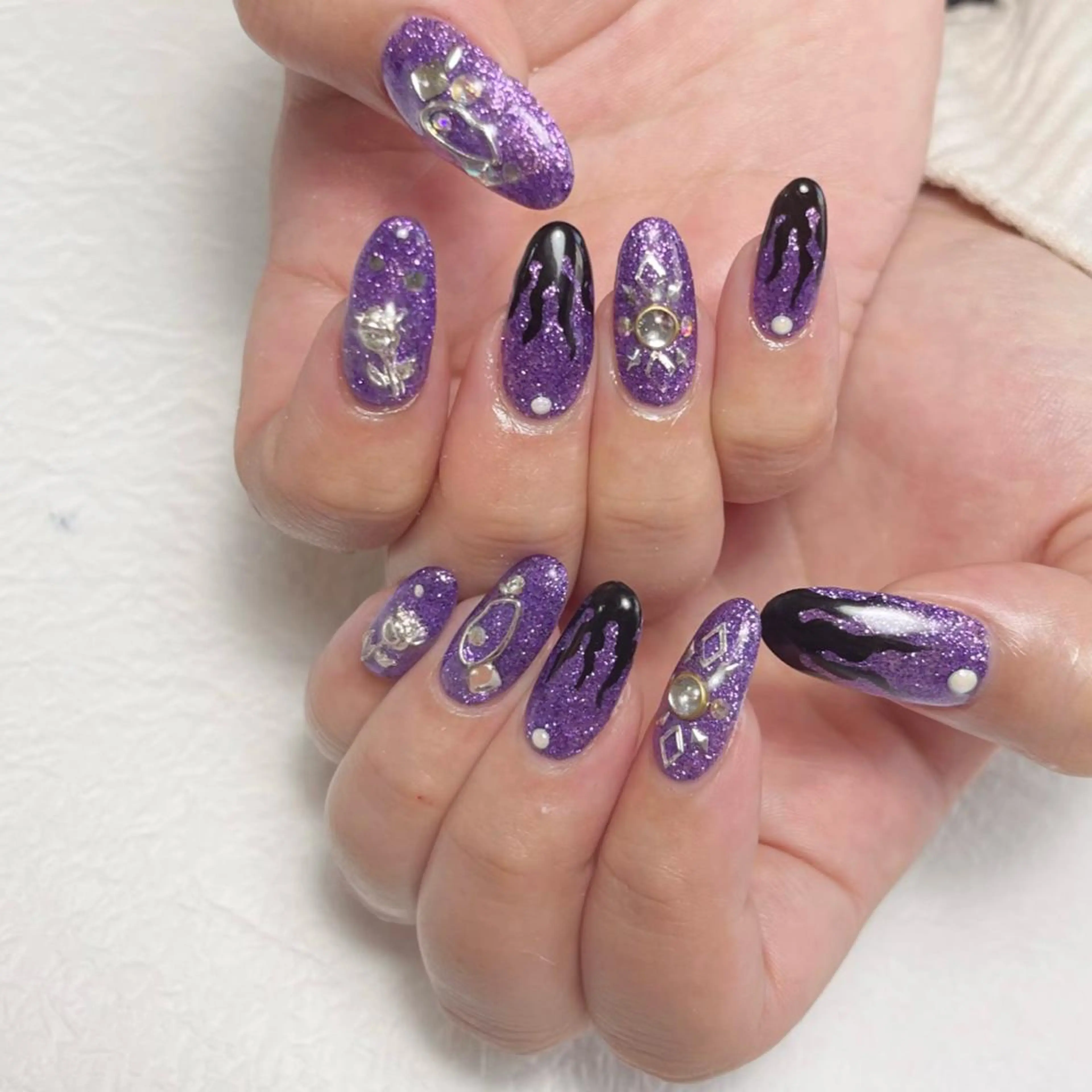 ネイル アートネイル フットネイル ジェルネイル キラキラネイル 韓国ネイル Y nail なんば堀江店のネイルデザイン