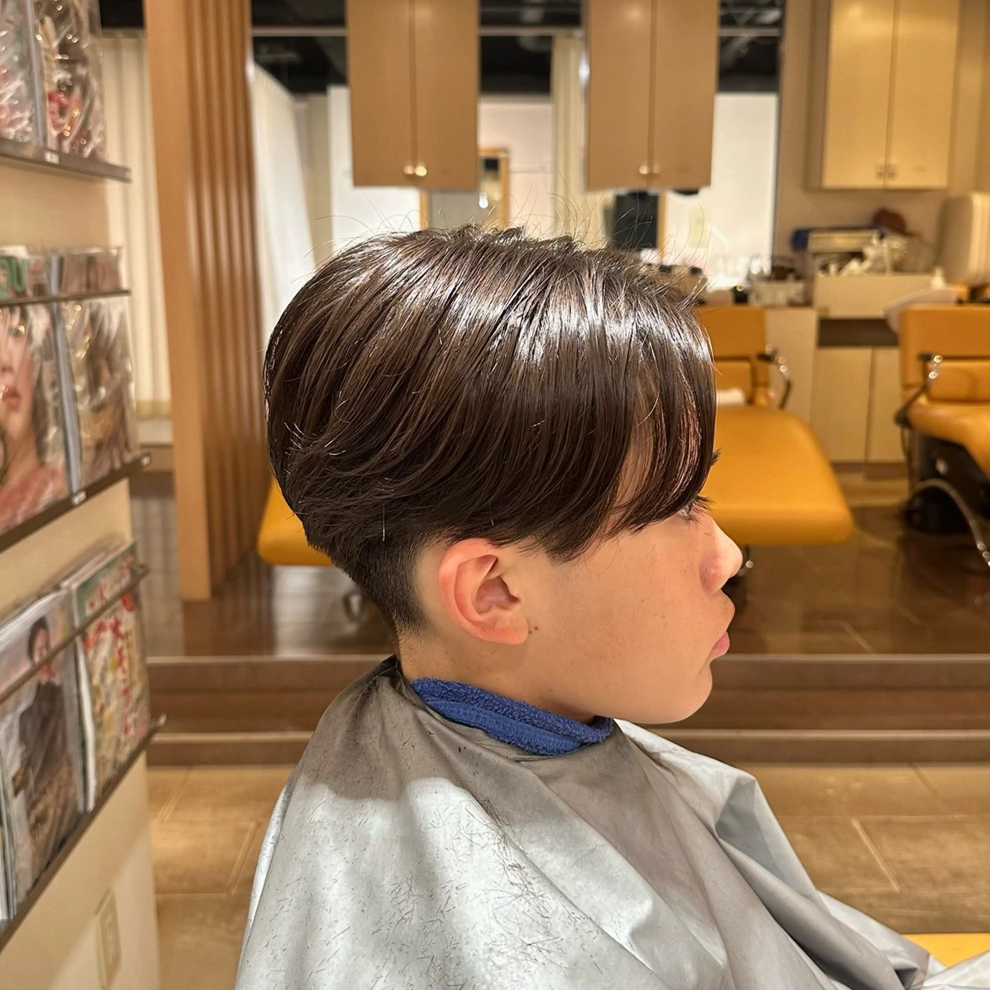 ショート メンズ センターパート カット 田中 汰知のヘアスタイル