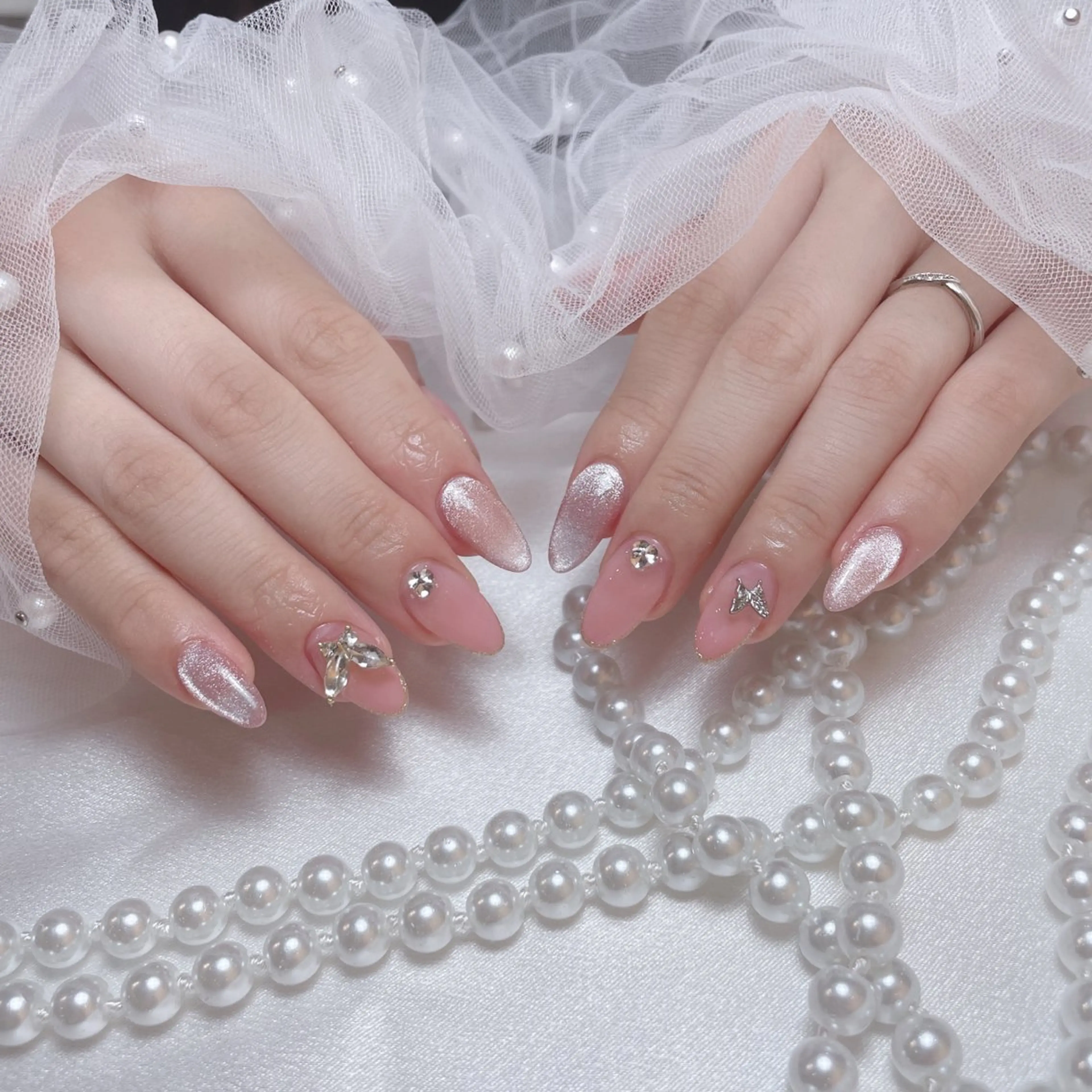 ネイル フットネイル フレンチネイル ジェルネイル ガーリー グラデーション ハンドネイル D.d Nail Moeのネイルデザイン