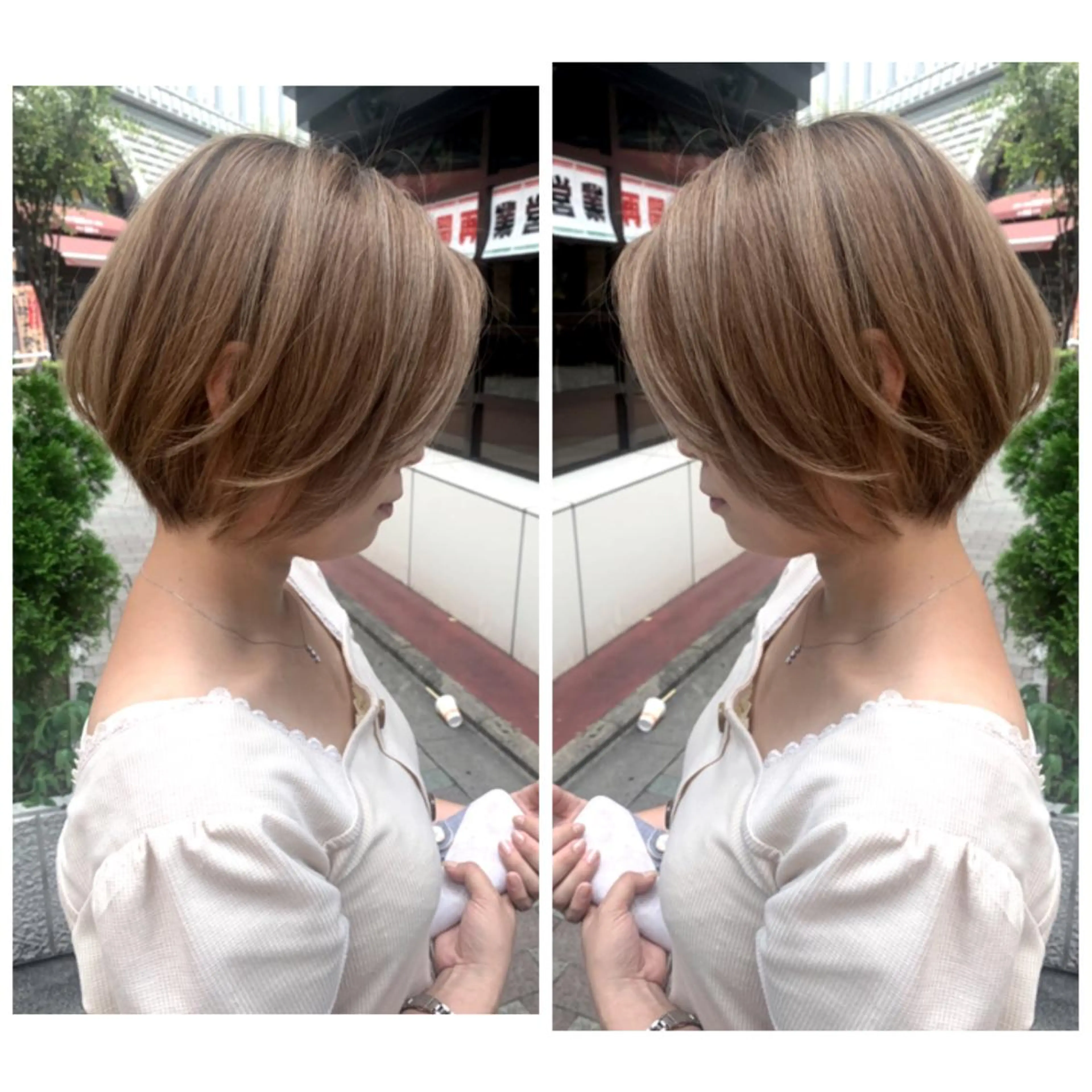 ショート カラー カット ヘアカラー 京都大人女性ショート 徒歩1分/秋山のヘアスタイル