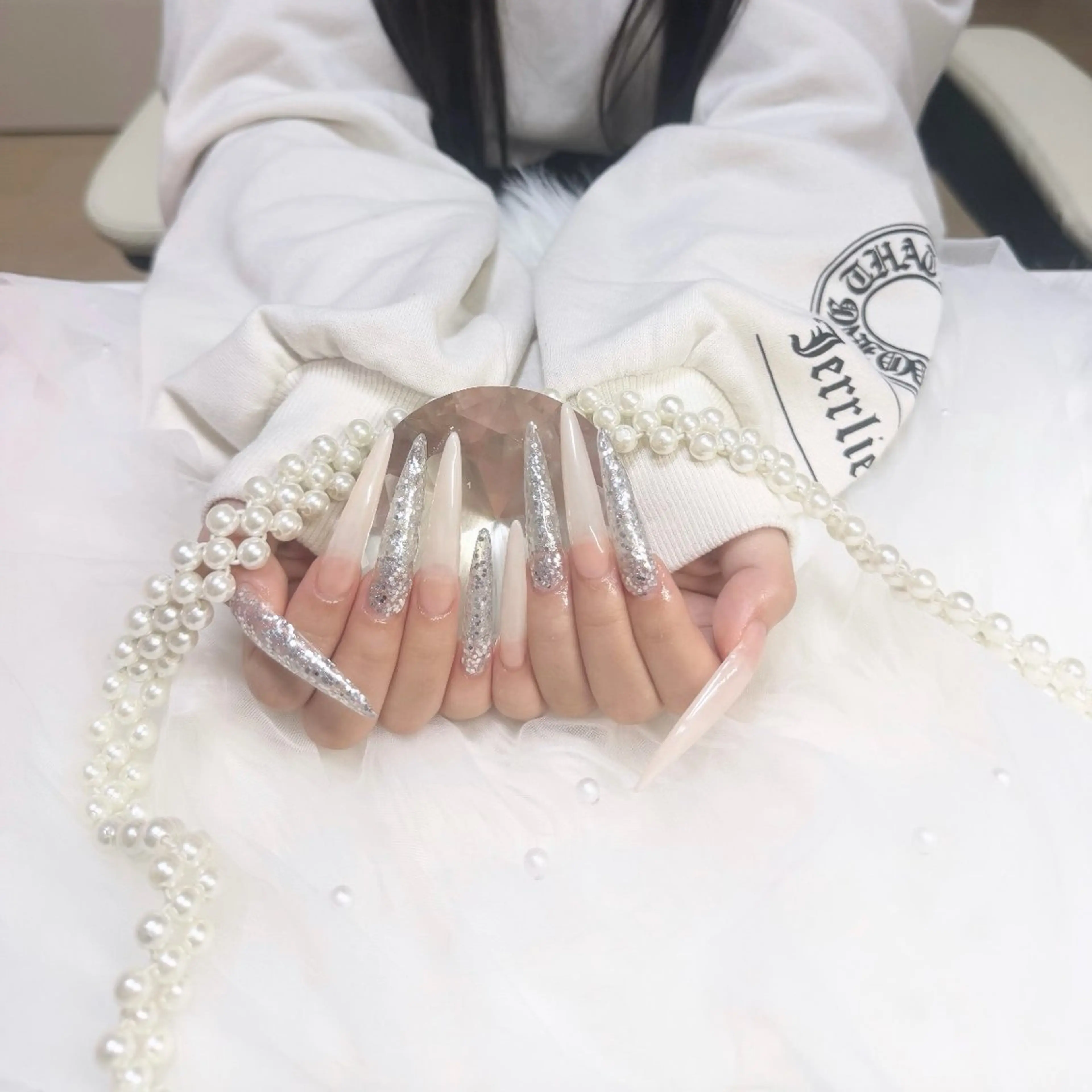 持ち込みデザインロング(オフ、長さだし込み)👀の写真