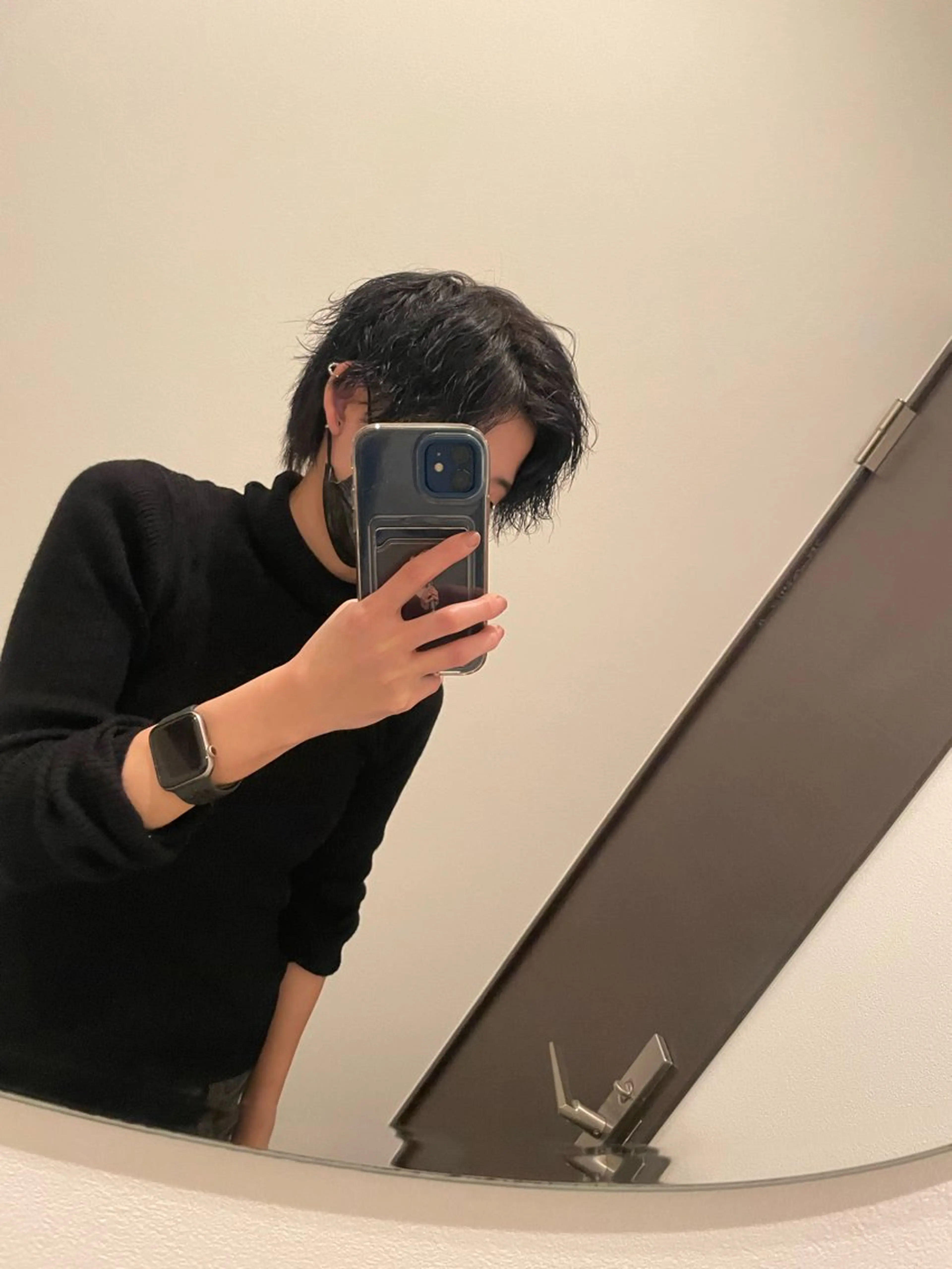 ショート カラー 黒髪 ヘアカラー 山本 あやめ子のヘアスタイル