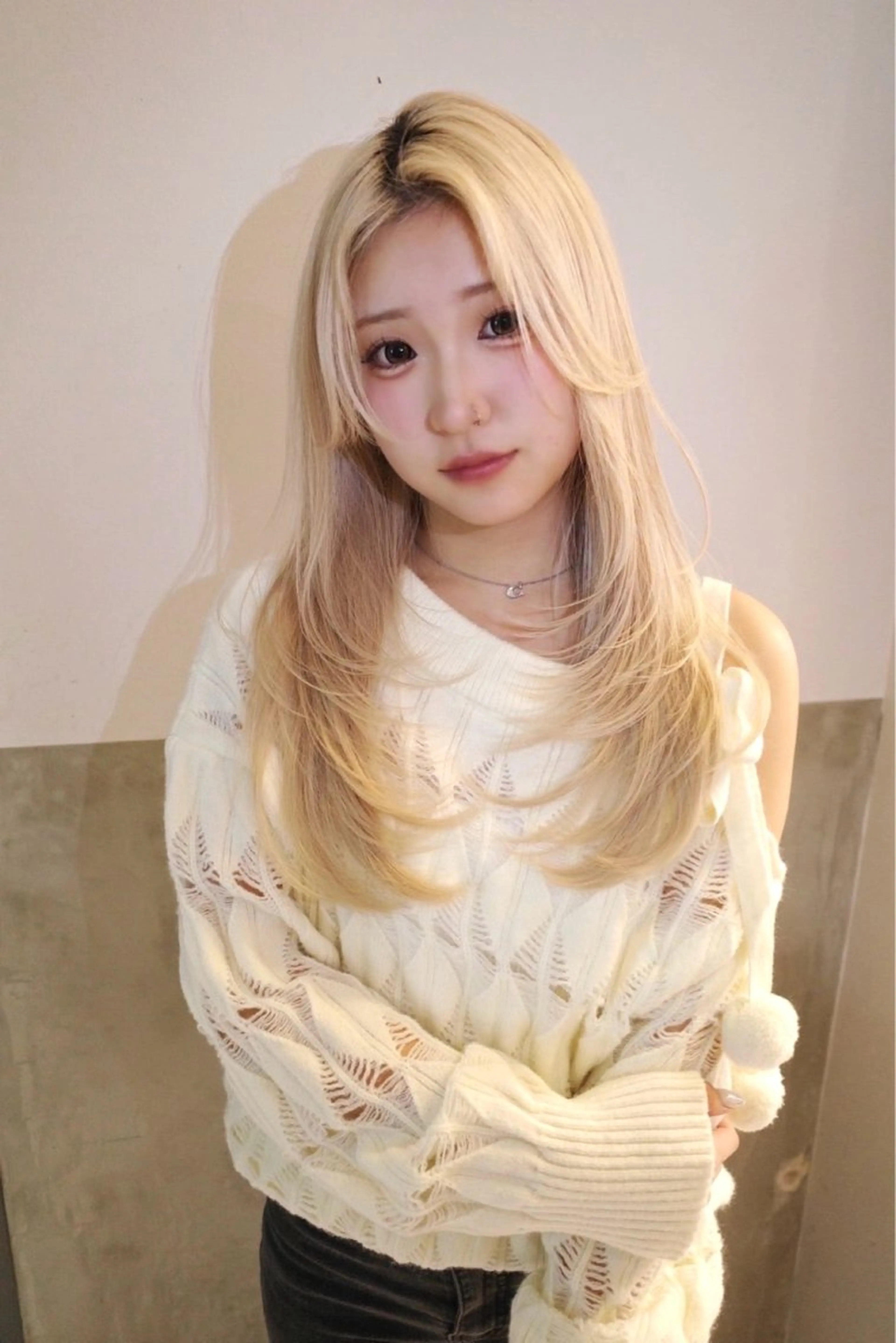 ロング レイヤーカット カット トリートメント Pia hair design所属・【Pia】 セナ/ハイトーンのヘアスタイル