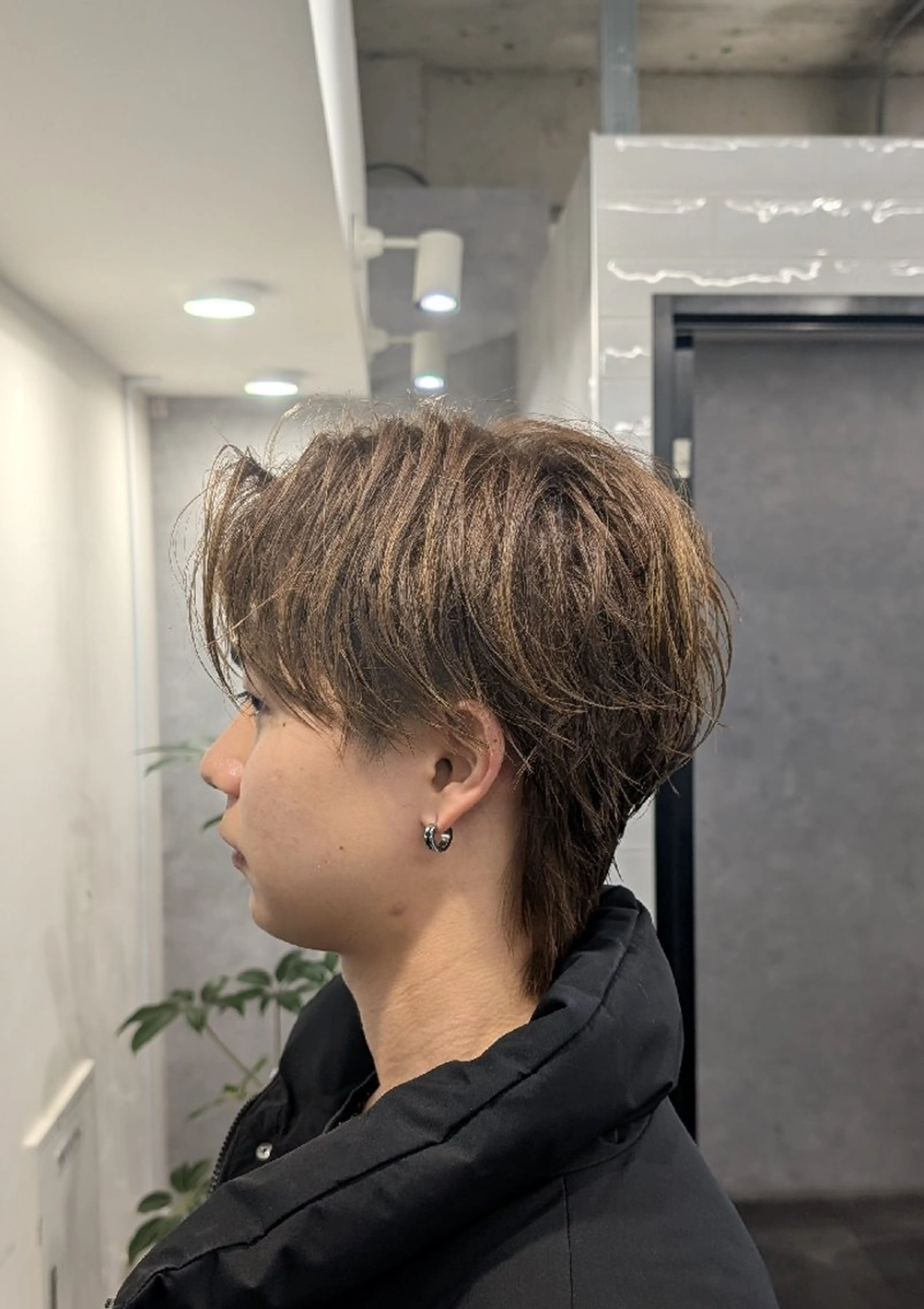 ミディアム メンズ センターパート パーマ特化 スタイリスト石田のヘアスタイル