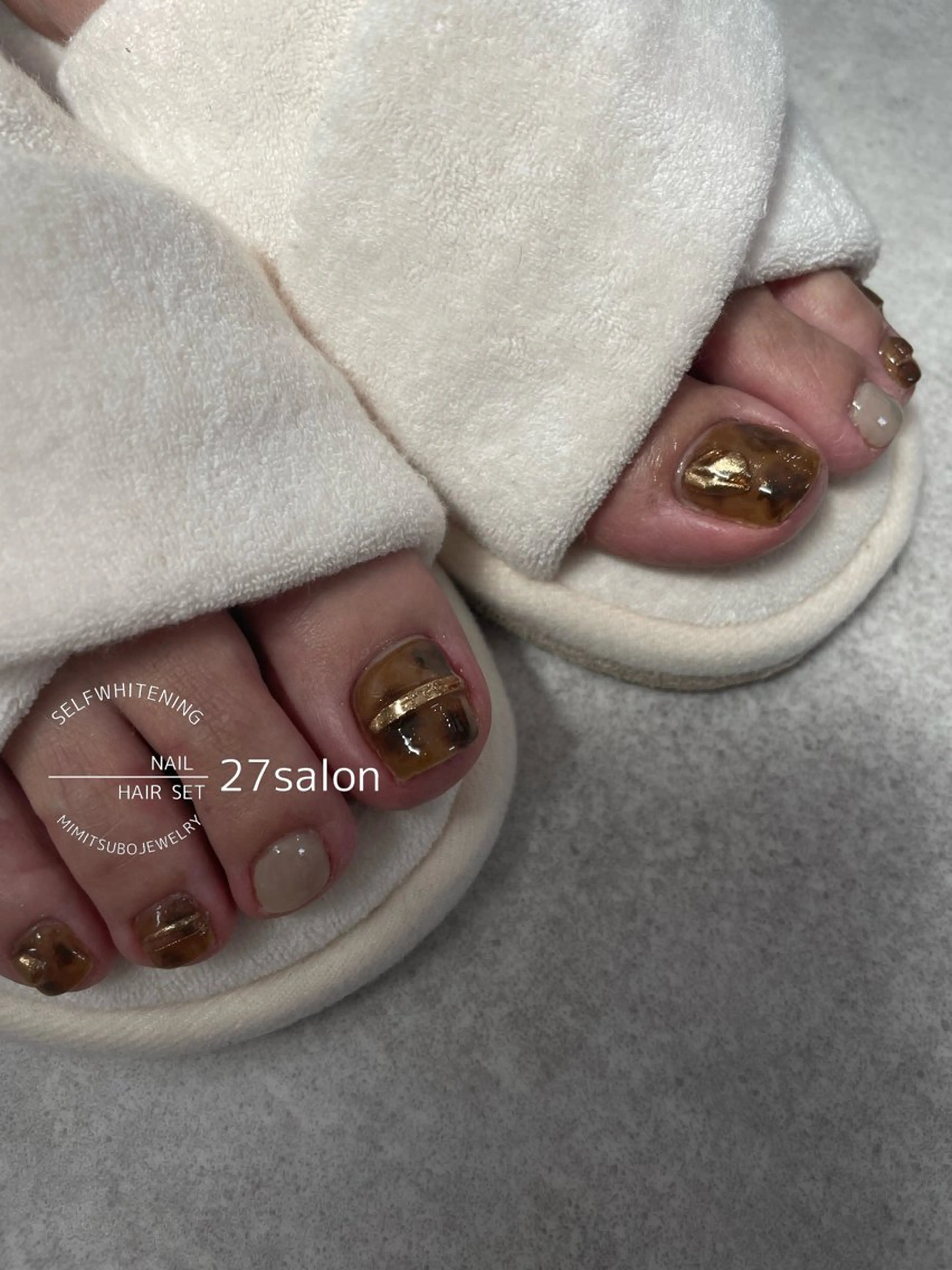 ネイル べっ甲ネイル フットネイル フットネイル 27salon yuinaのネイルデザイン