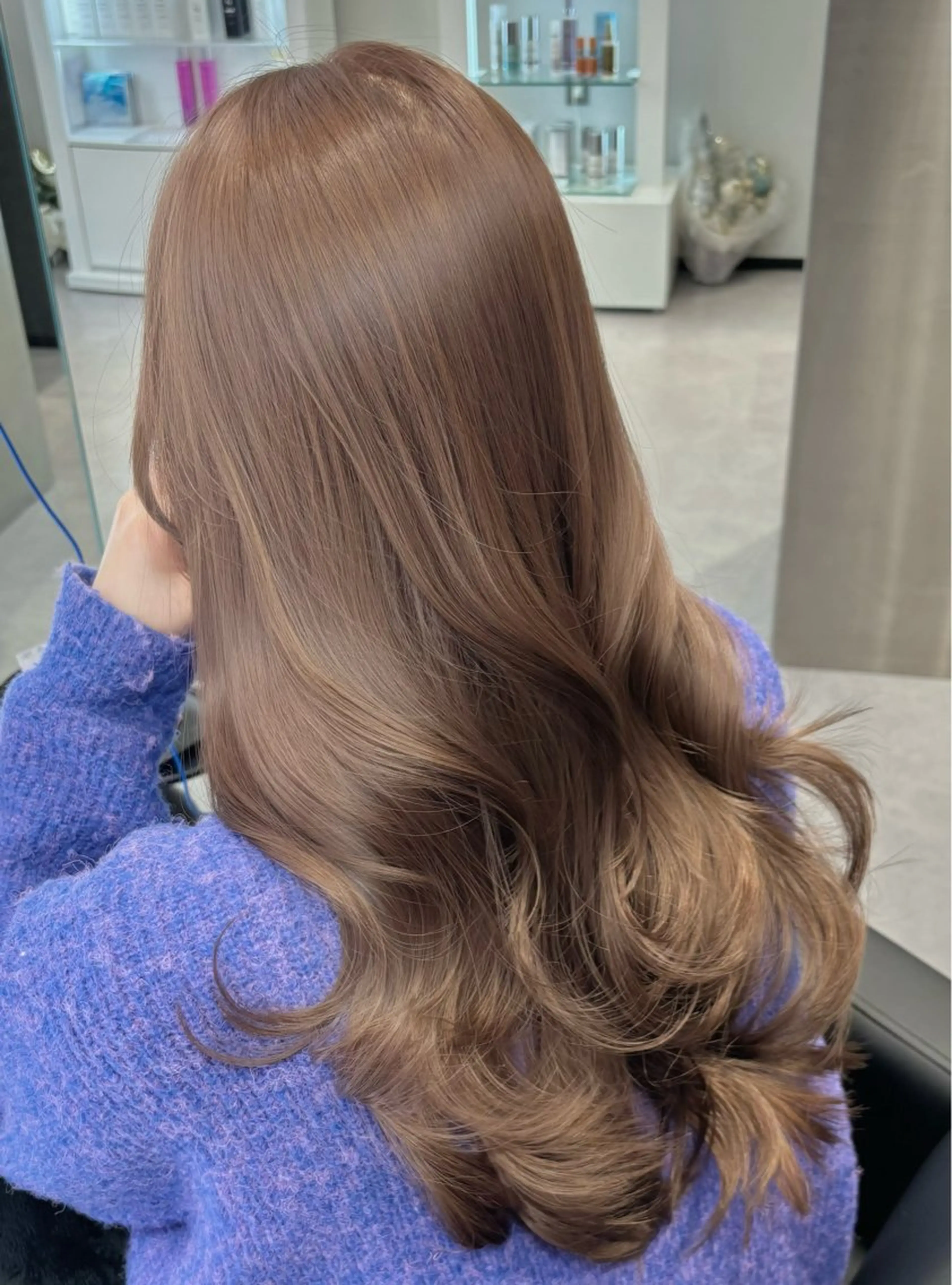 ロング カラー アディクシーカラー アッシュ アッシュブラック ベージュカラー 黒髪 カット ヘアカラー トリートメント Ardore 韓国風カラー大阪のヘアスタイル