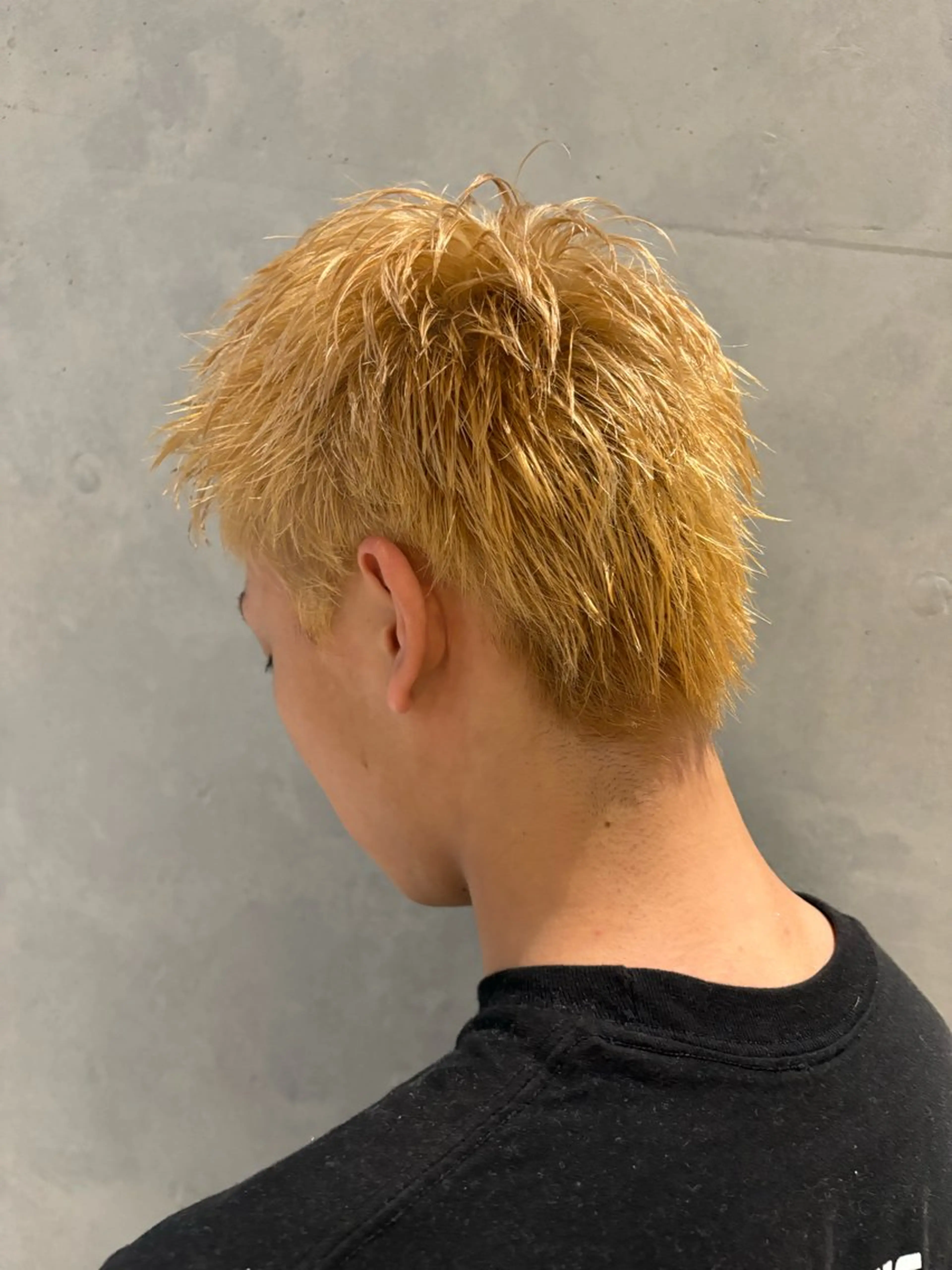 ショート カラー メンズ メンズブリーチ スパイキーショート ベージュカラー ブリーチ ブロンド 落ちる黒 森崎雄斗のヘアスタイル