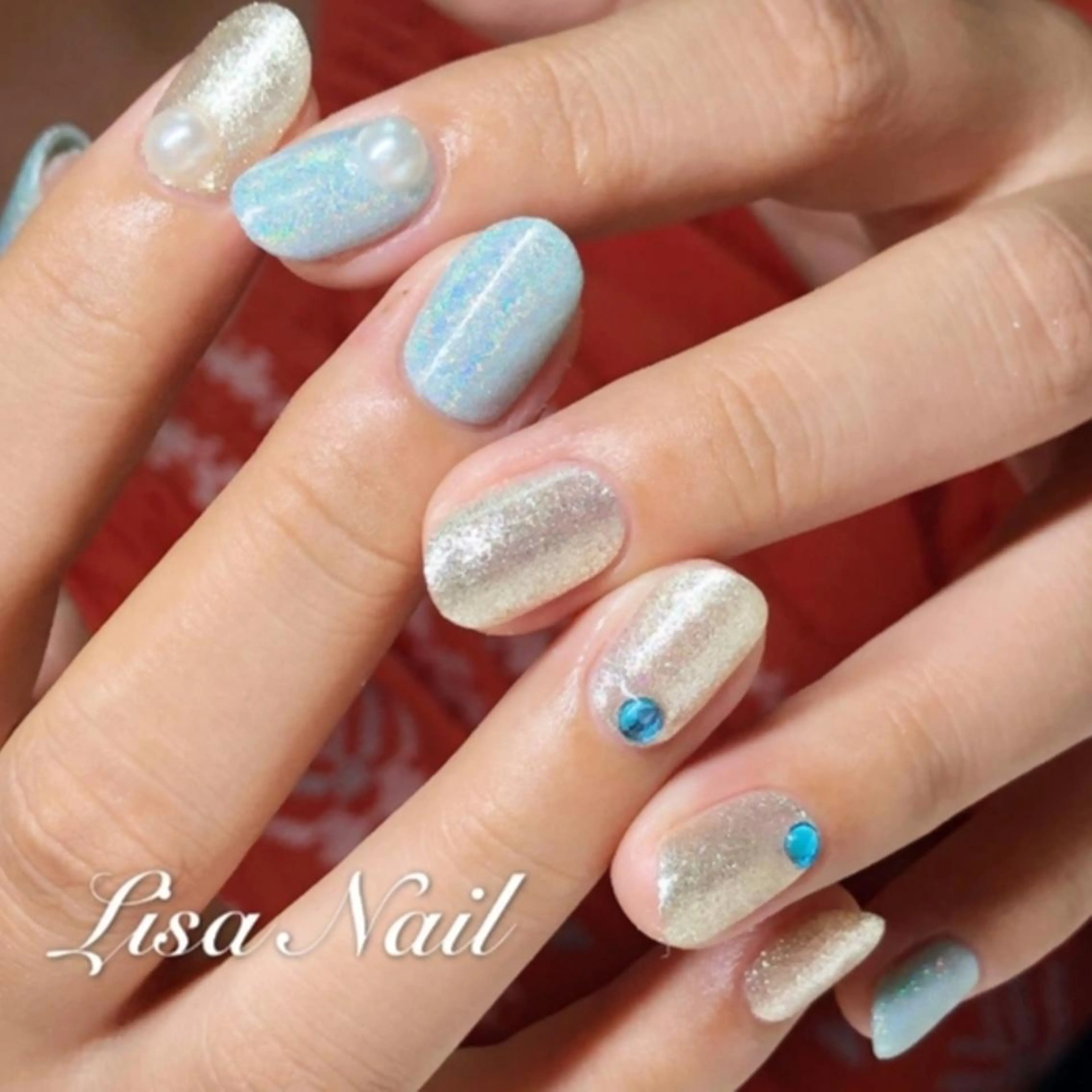 HAND　シンプルアート2本付き[ワンカラー/ラメグラ/マグネット]の写真