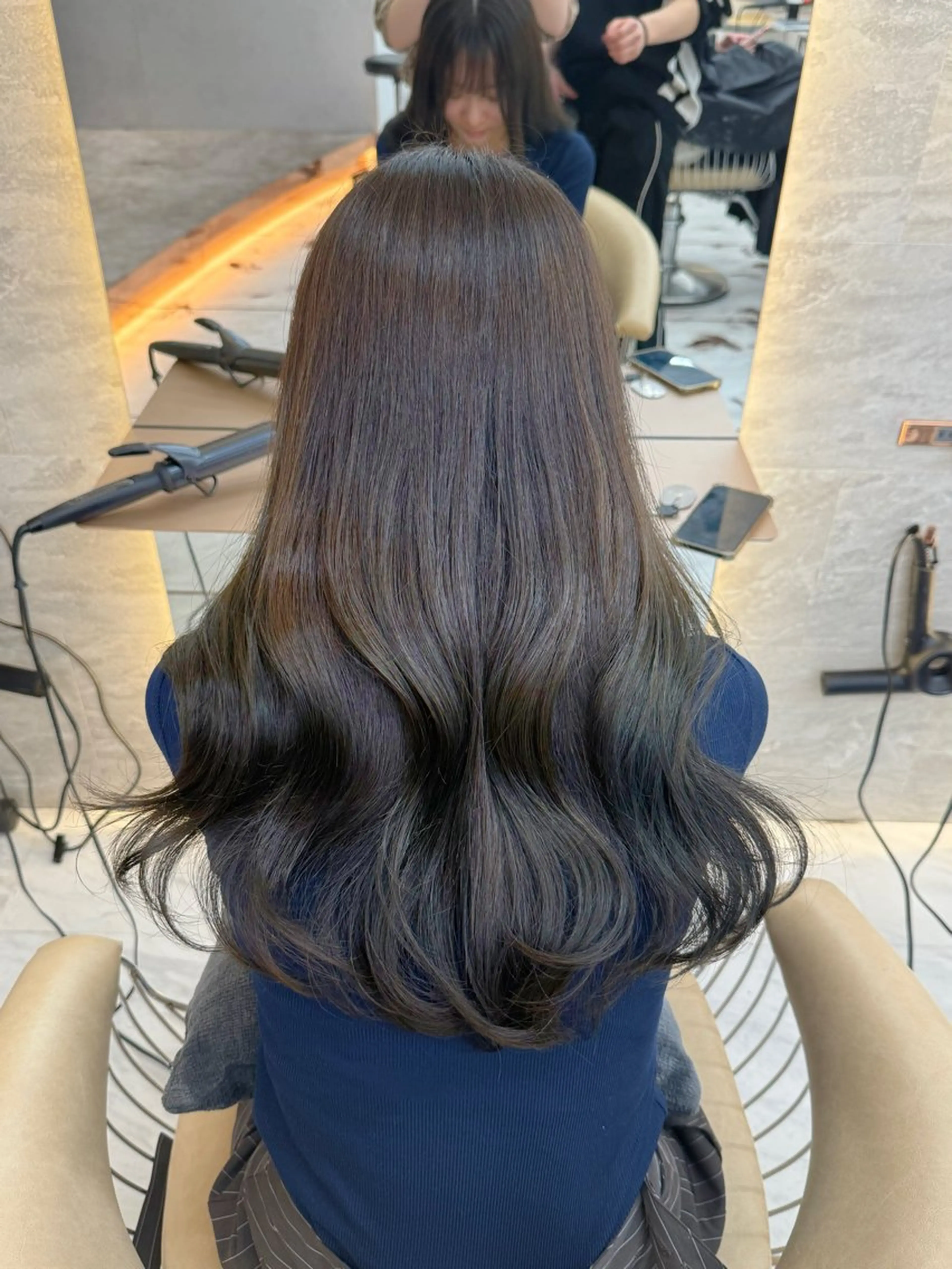 セミロング 縮毛矯正/レイヤー 韓国/顔まわり/夢音のヘアスタイル