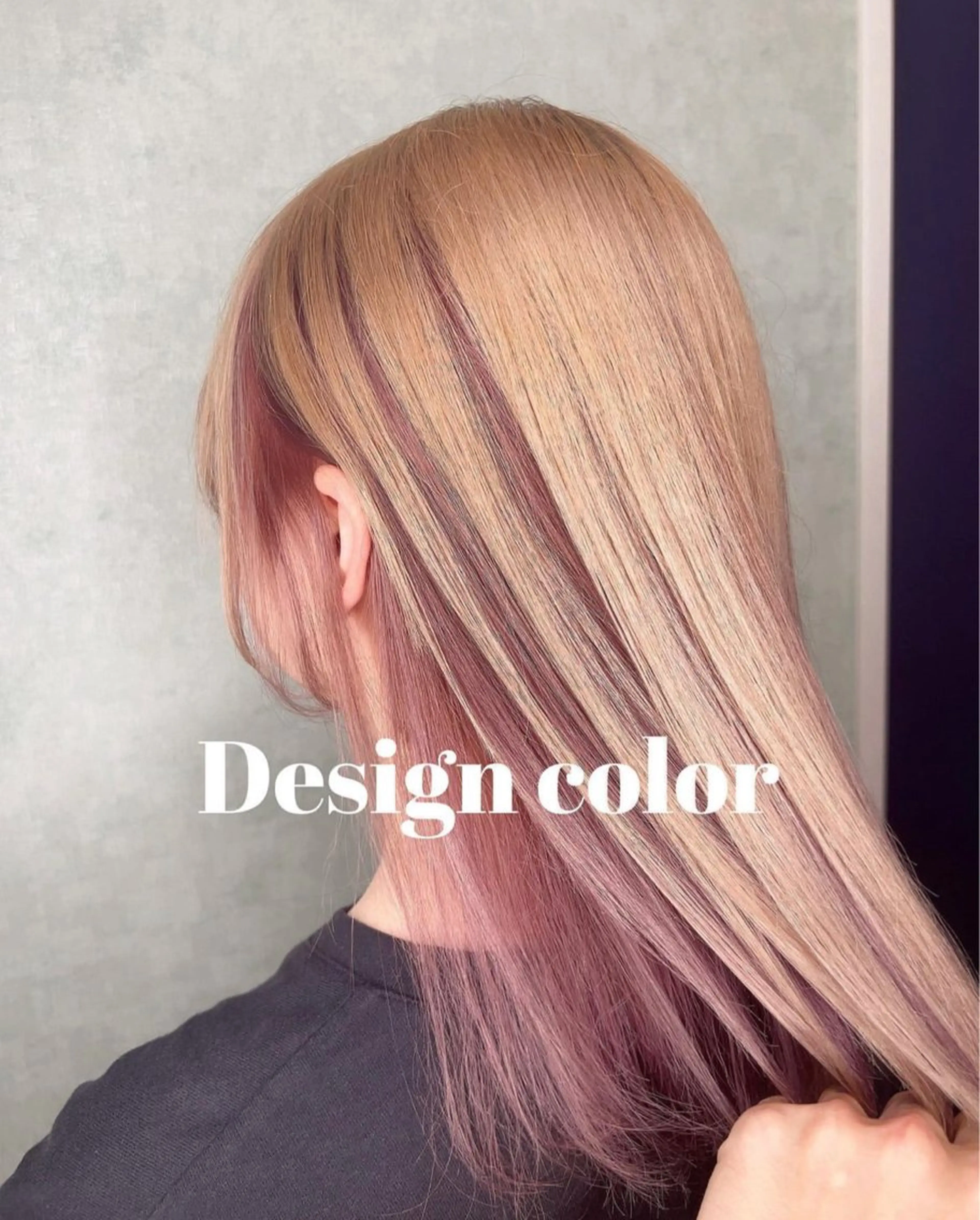 カラー イヤリングカラー インナーカラー ピンクカラー 透明感カラー✨🩵 韓国ヘアkanatoのヘアスタイル