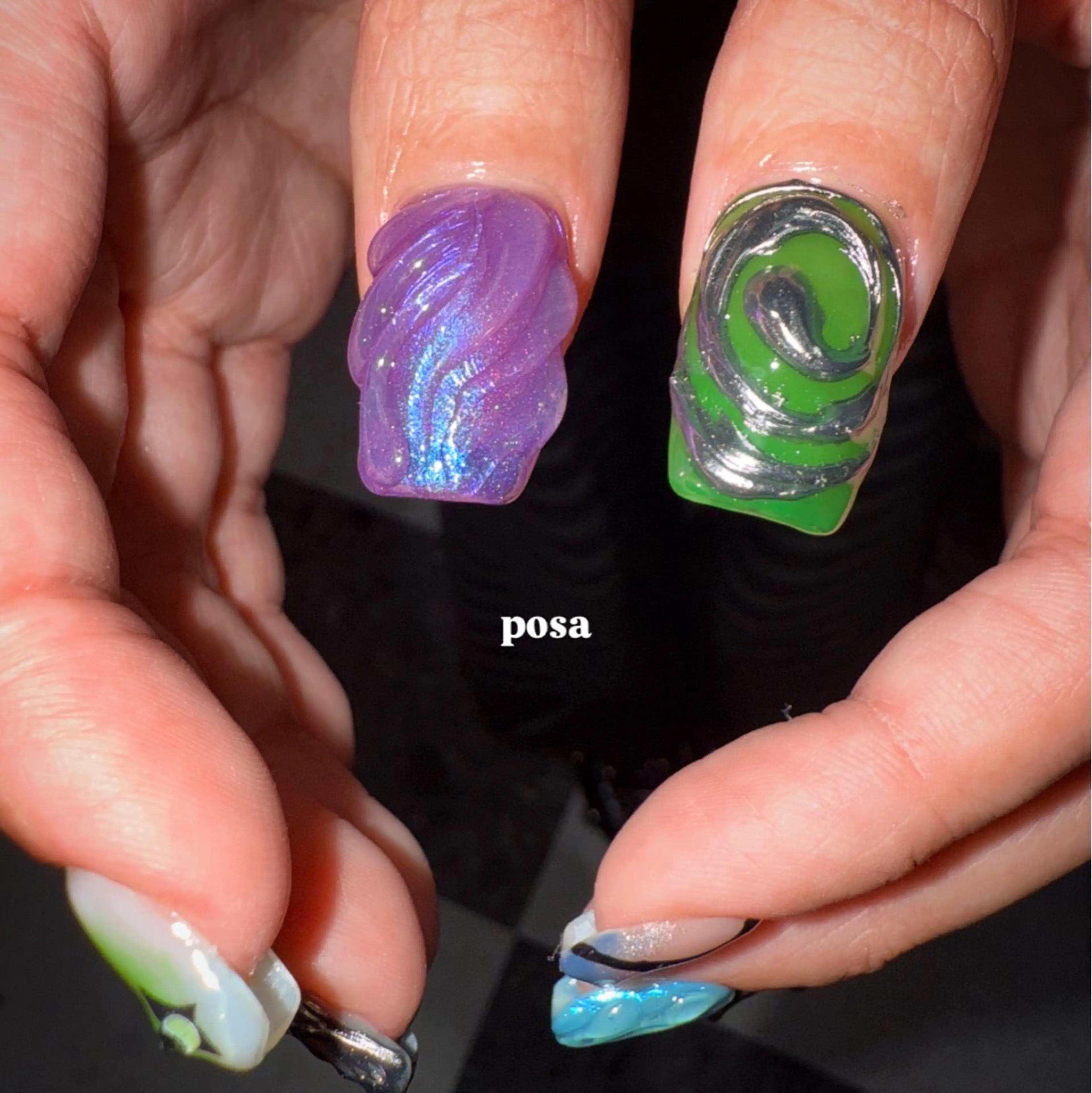 ネイル アートネイル 持ち込み シンプルネイル ハンドネイル posa nail モエミのネイルデザイン