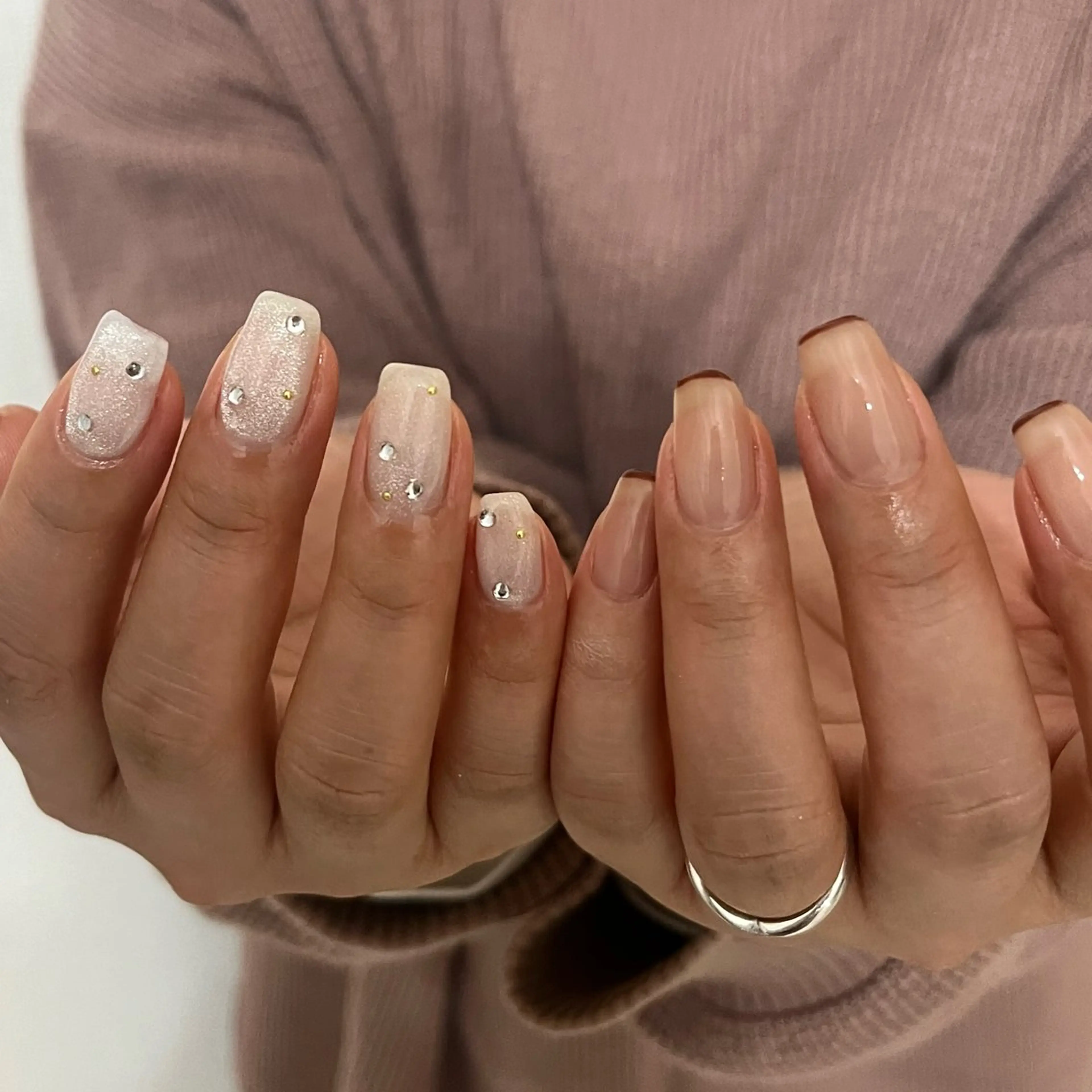 ネイル グリーン 持ち込み ハンドネイル nail salon O (en)所属・vegh. nail／阿波座のネイルデザイン