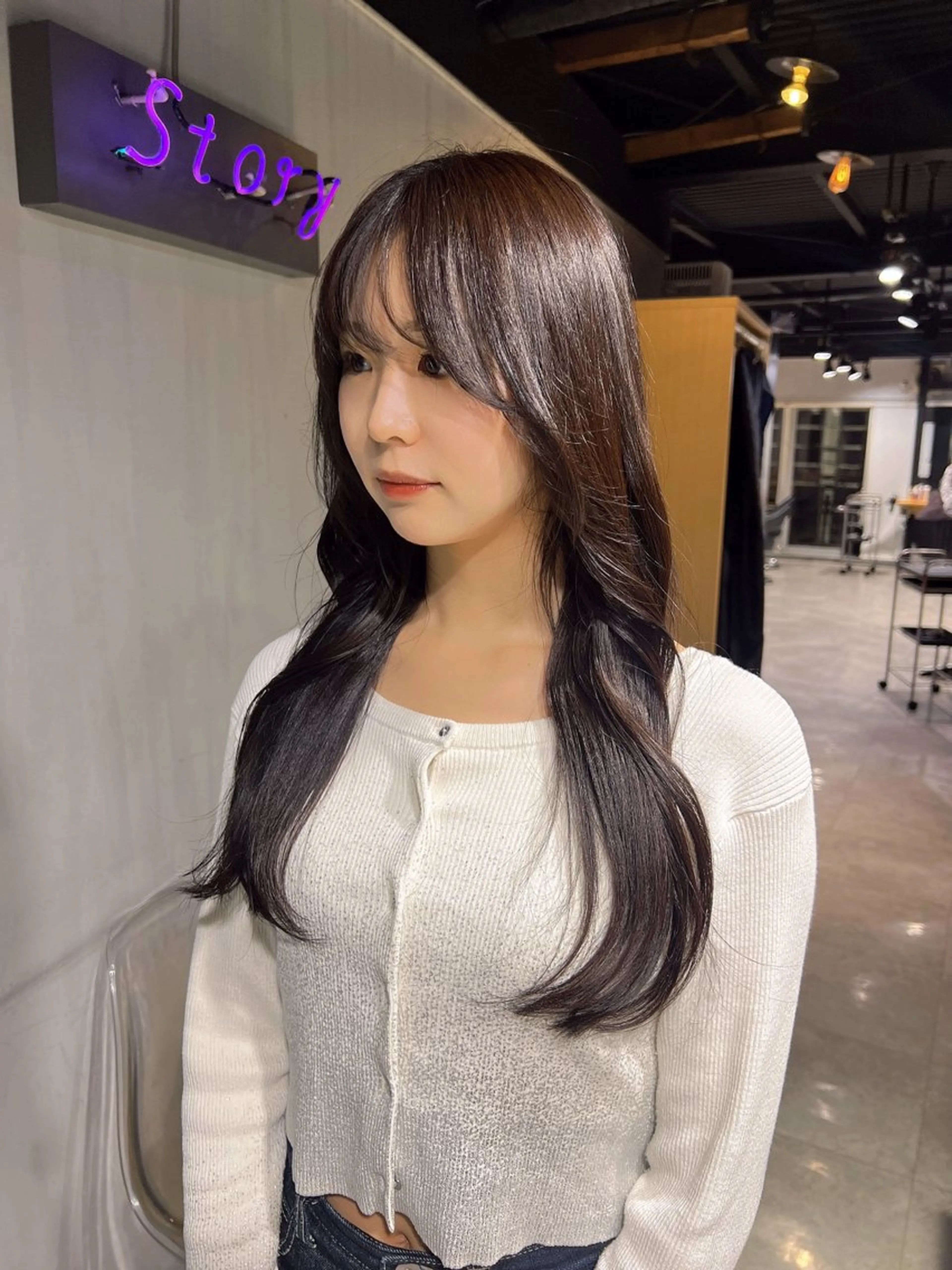 ロング カラー ヘアカラー トリートメント NANAMI🩵 大人可愛い韓国ヘアのヘアスタイル