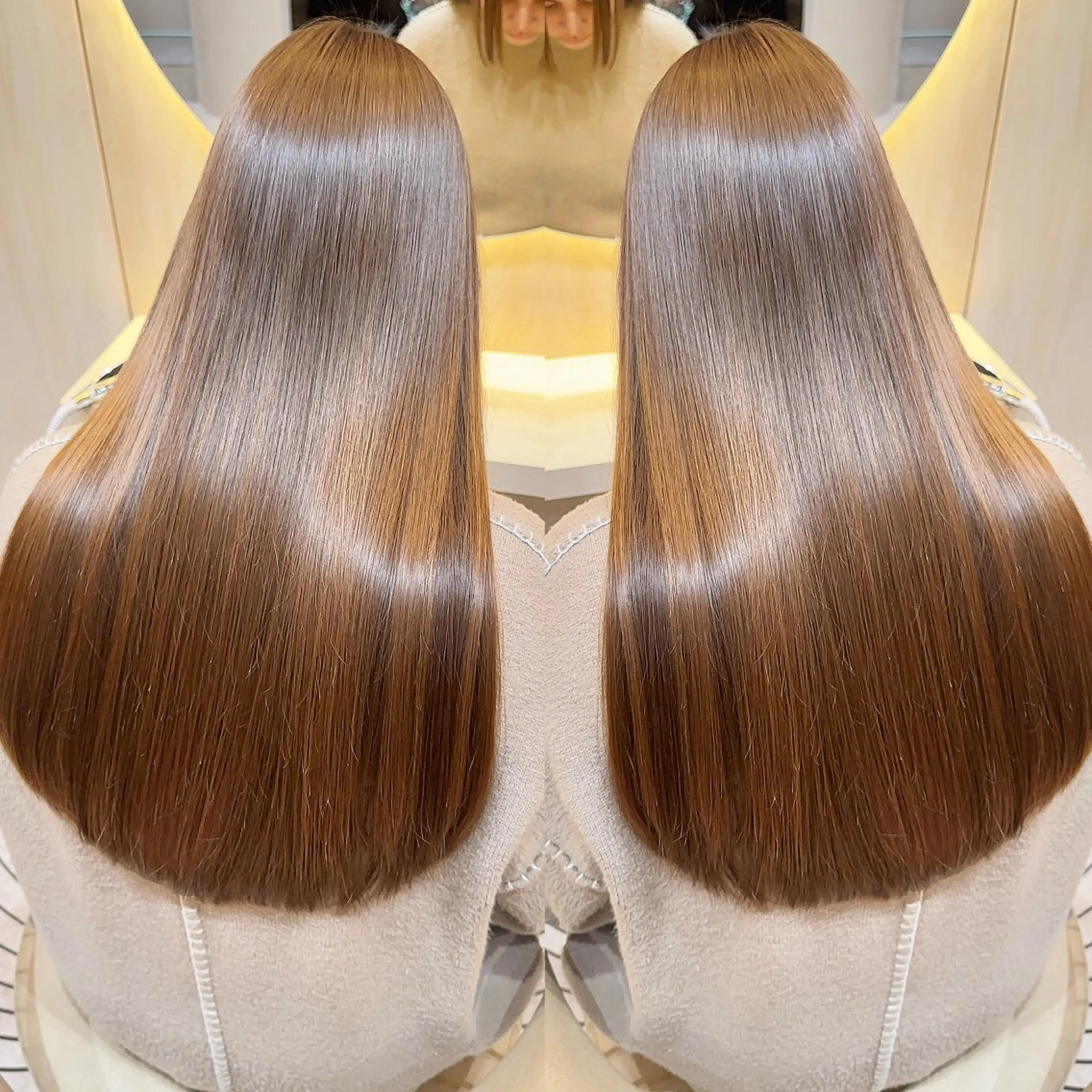 ロング カット ヘアカラー 縮毛矯正 レイヤー❣️縮毛矯正 川村利幸のヘアスタイル