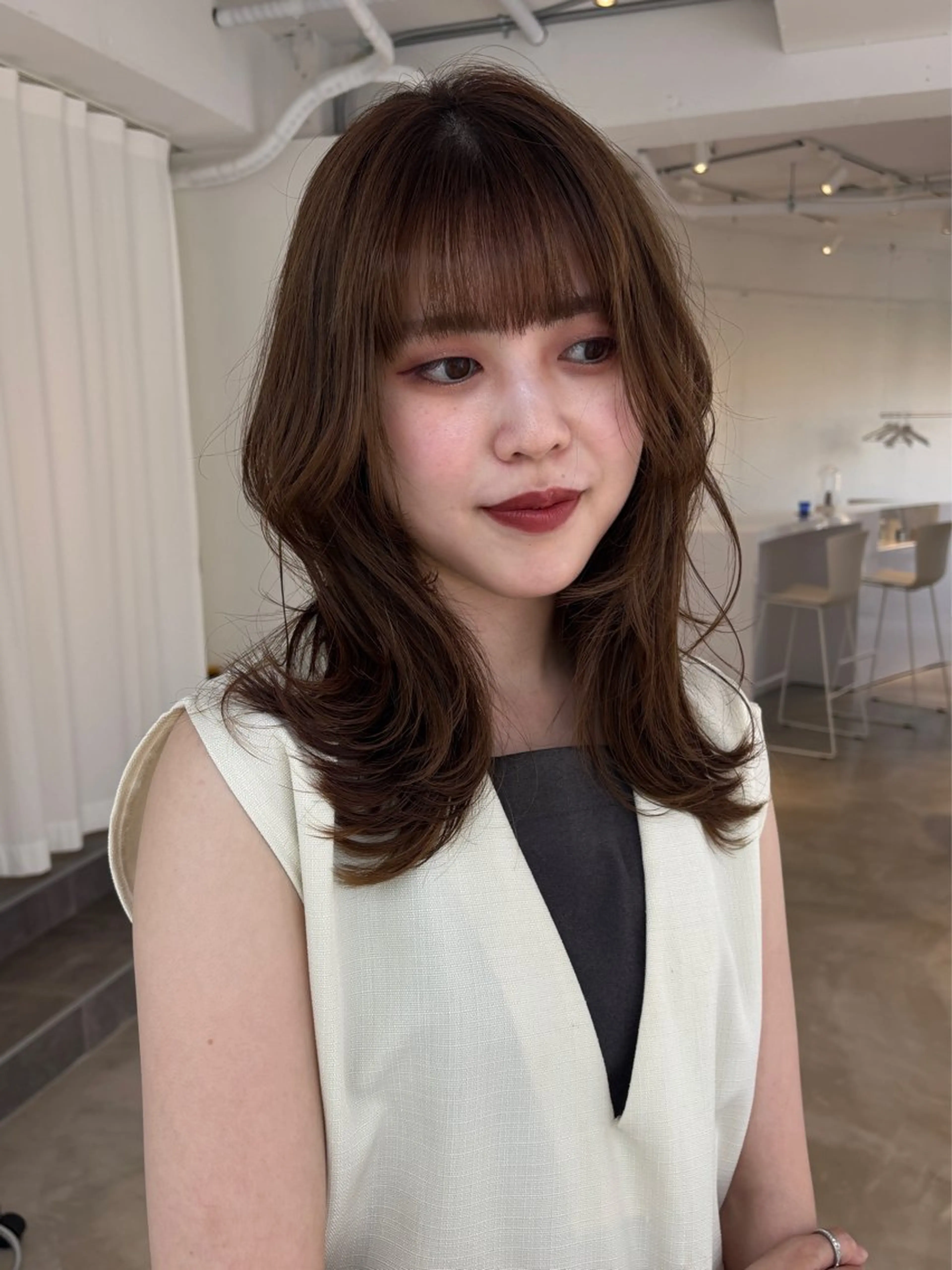 ミディアム カラー レイヤーカット カット ヘアカラー トリートメント 薬院浄水通/ショート /ボブ/rukaのヘアスタイル