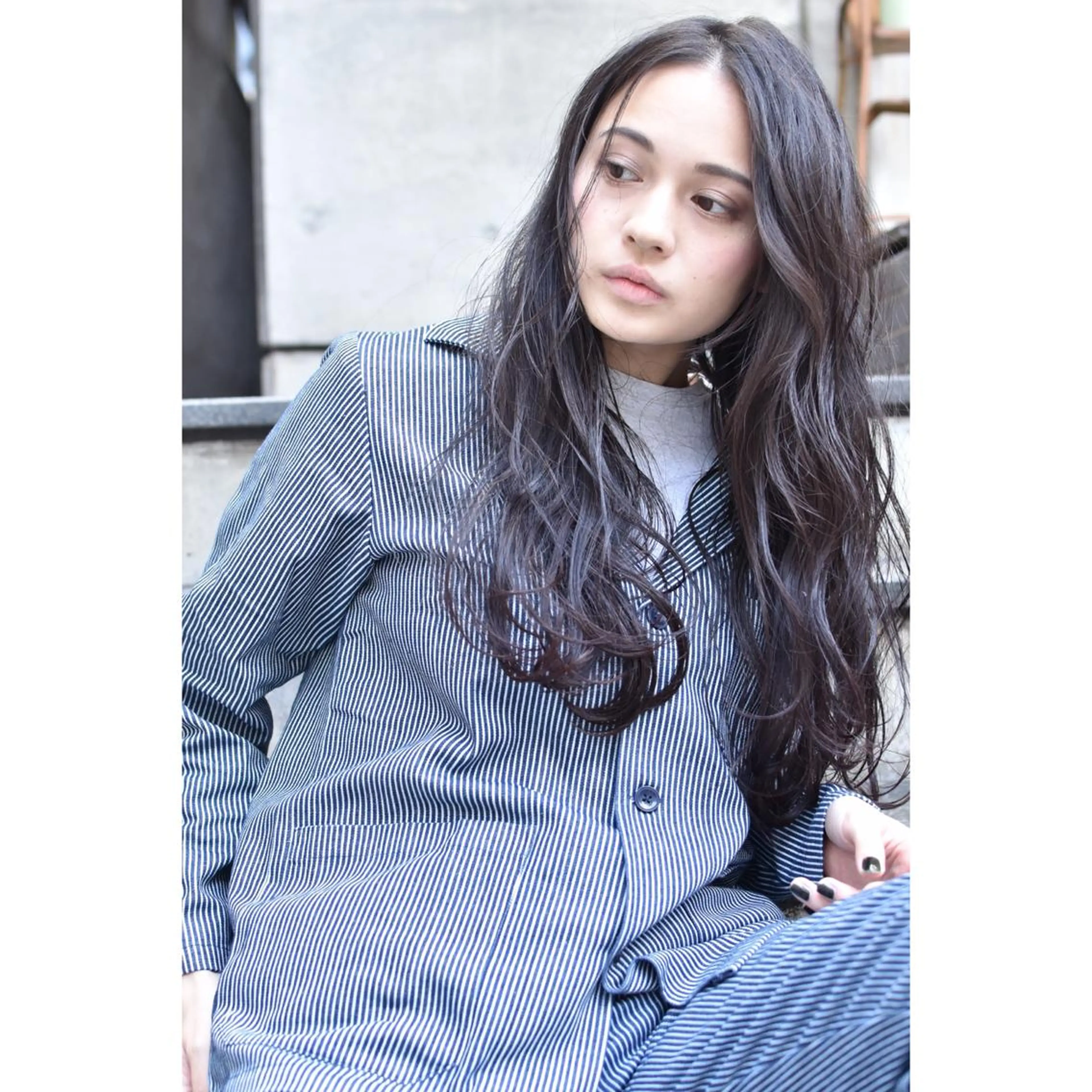 ロング カラー パーマ メンズ カット ヘアカラー トリートメント 南堀江🌿パーマ Tetsu【テツ】のヘアスタイル