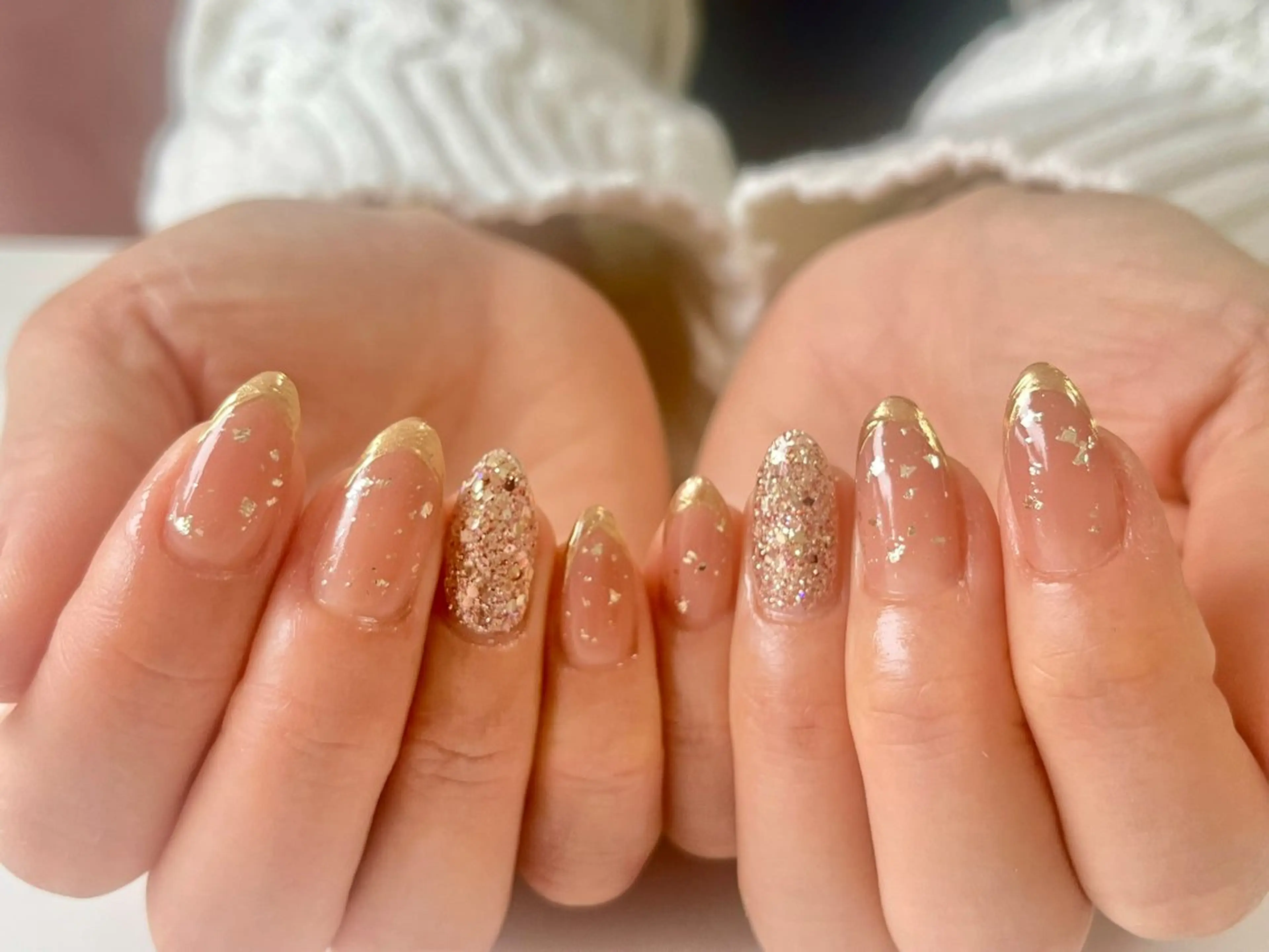 ネイル フレンチネイル ゴールド Soan nail所属・s annaのネイルデザイン