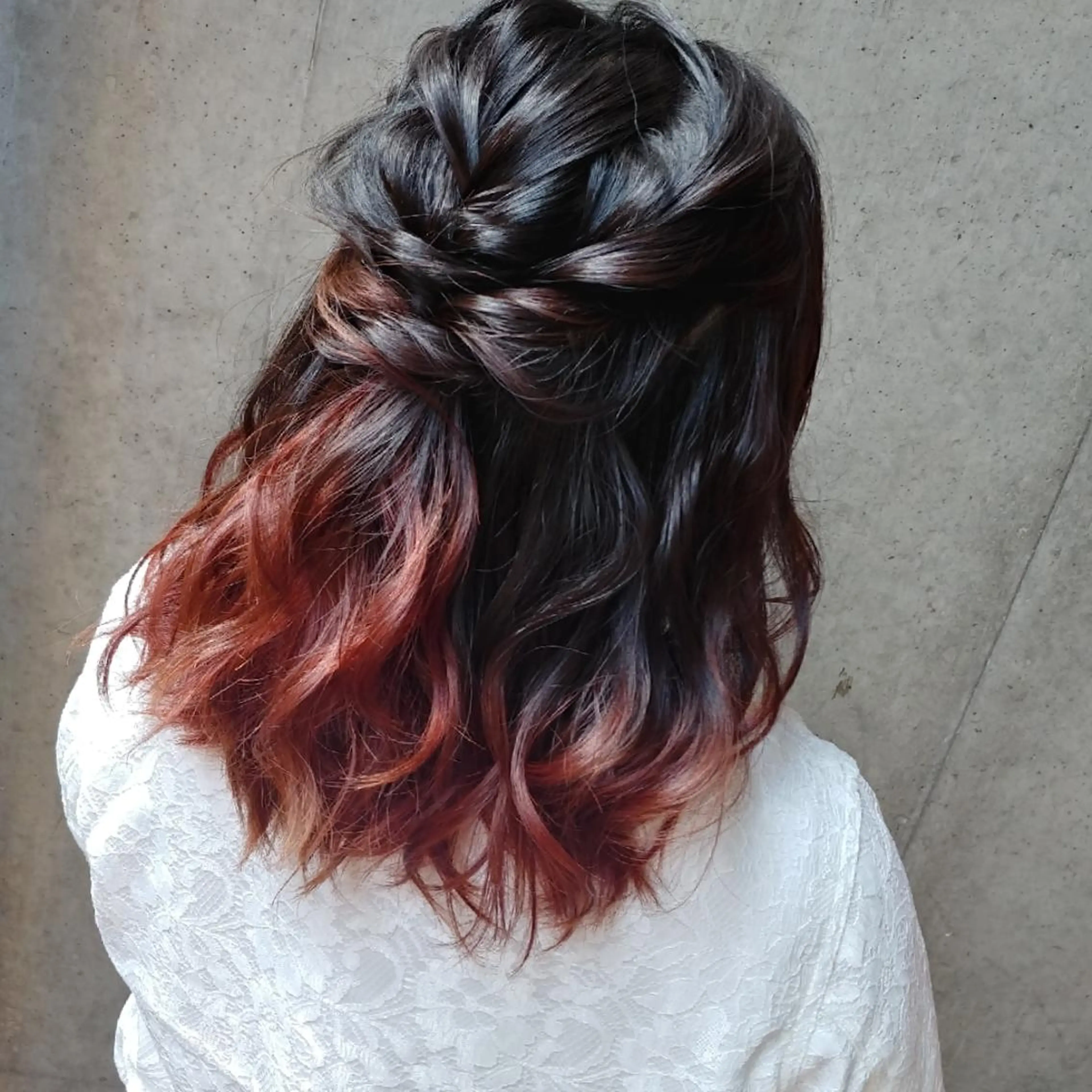 ヘアアレンジ セミロング カラー 髪質改善/縮毛/新宿 🫧SUZUKA🫧のヘアスタイル