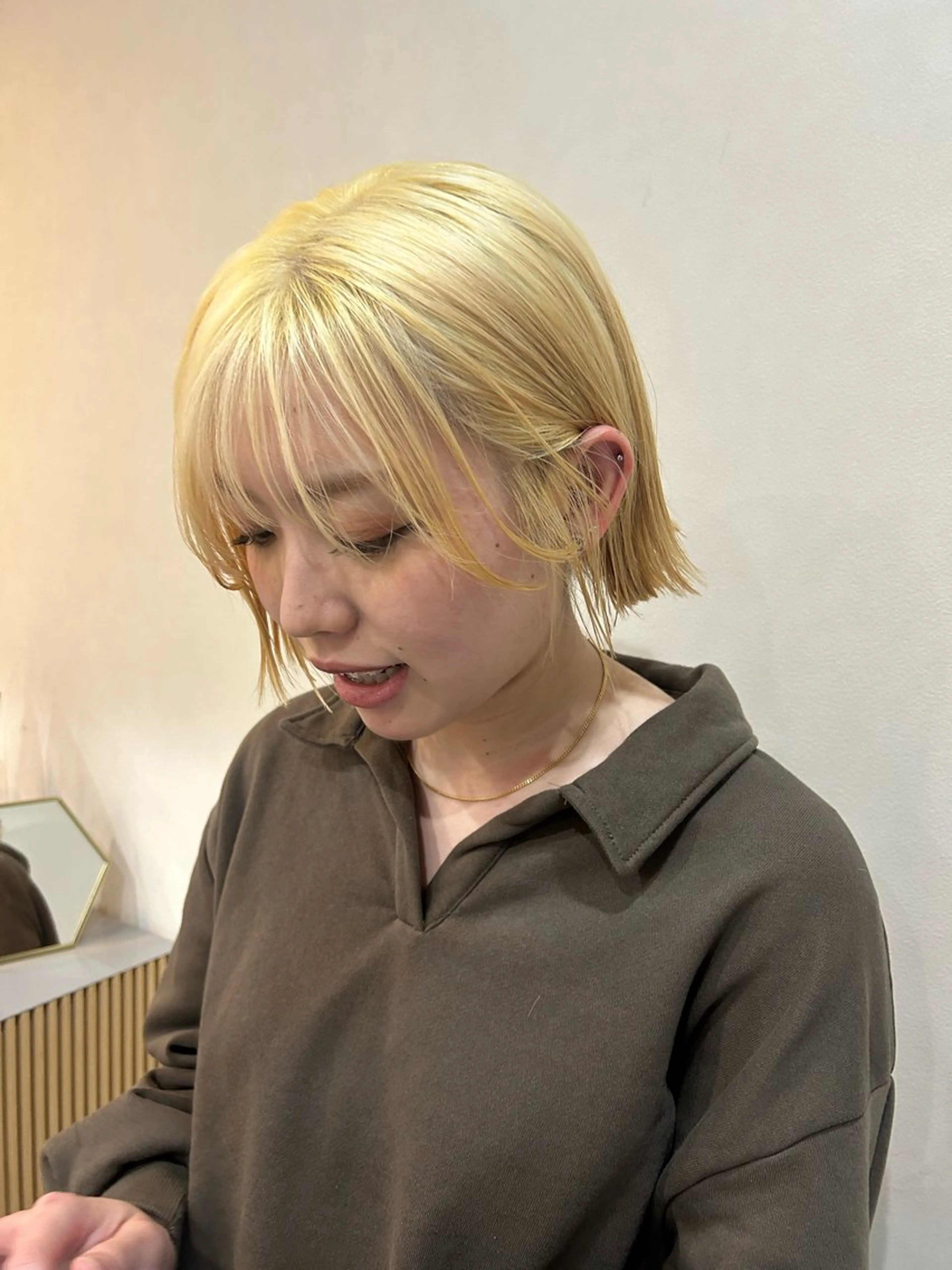 ミディアム カット ヘアカラー トリートメント ボブ/透明感カラー 🧸YUI❤️のヘアスタイル