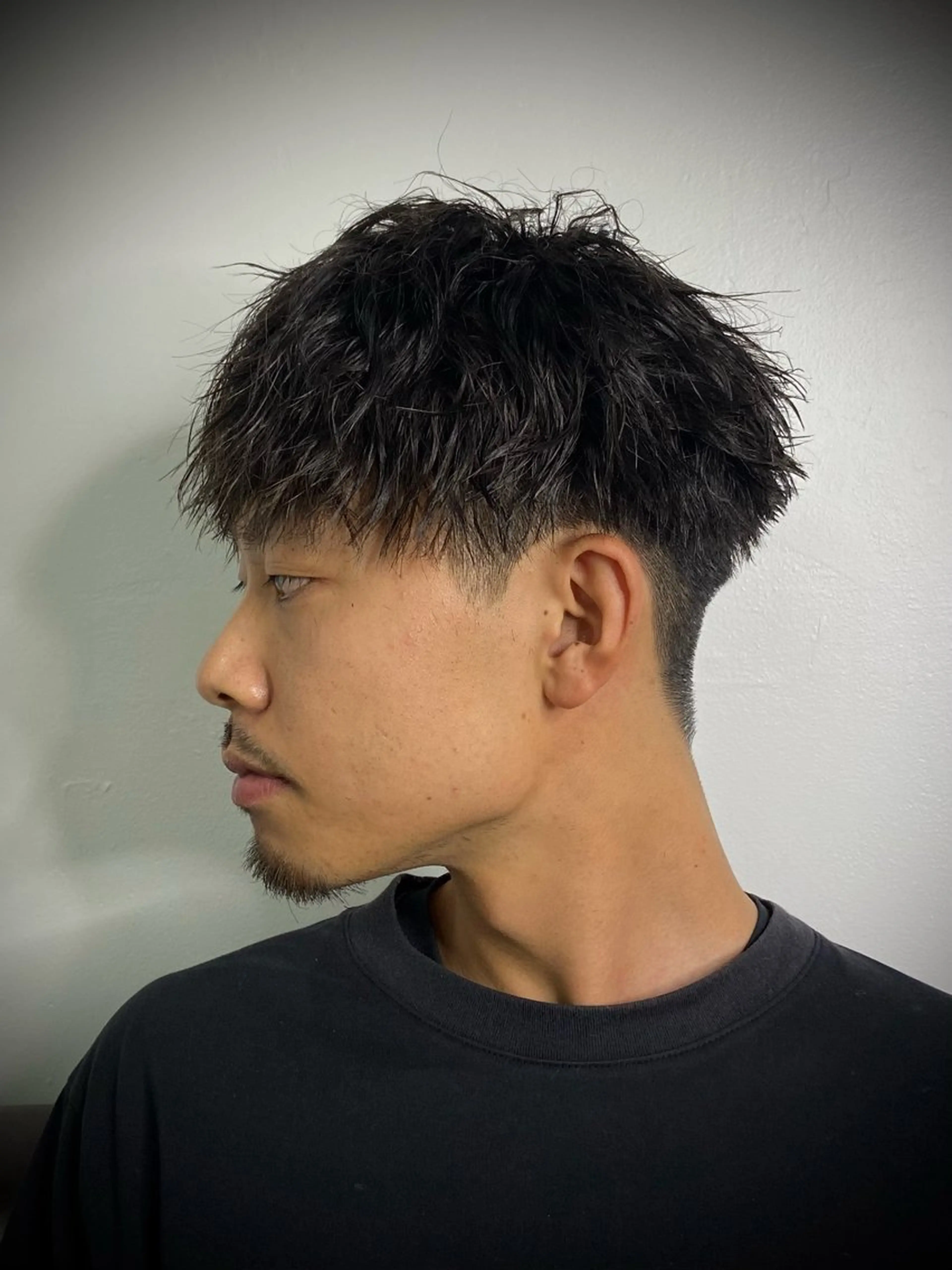 ショート パーマ メンズ カット パーマ 柄﨑 比呂/ancielのヘアスタイル