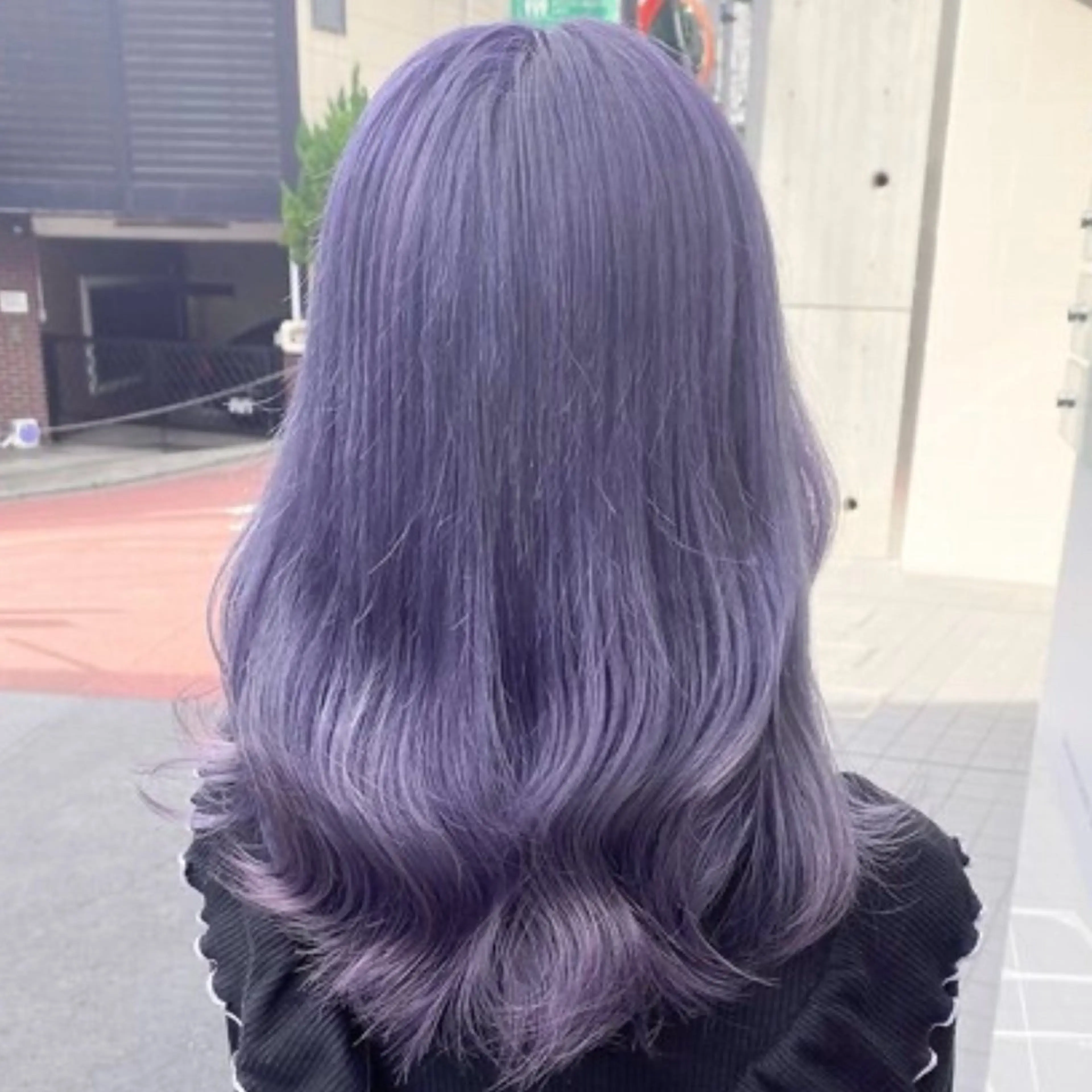 セミロング カラー ブリーチ ラベンダーカラー ヨシンモリ 韓国風ヘア 🦋ブリーチ/カラー 専門Aya💖のヘアスタイル