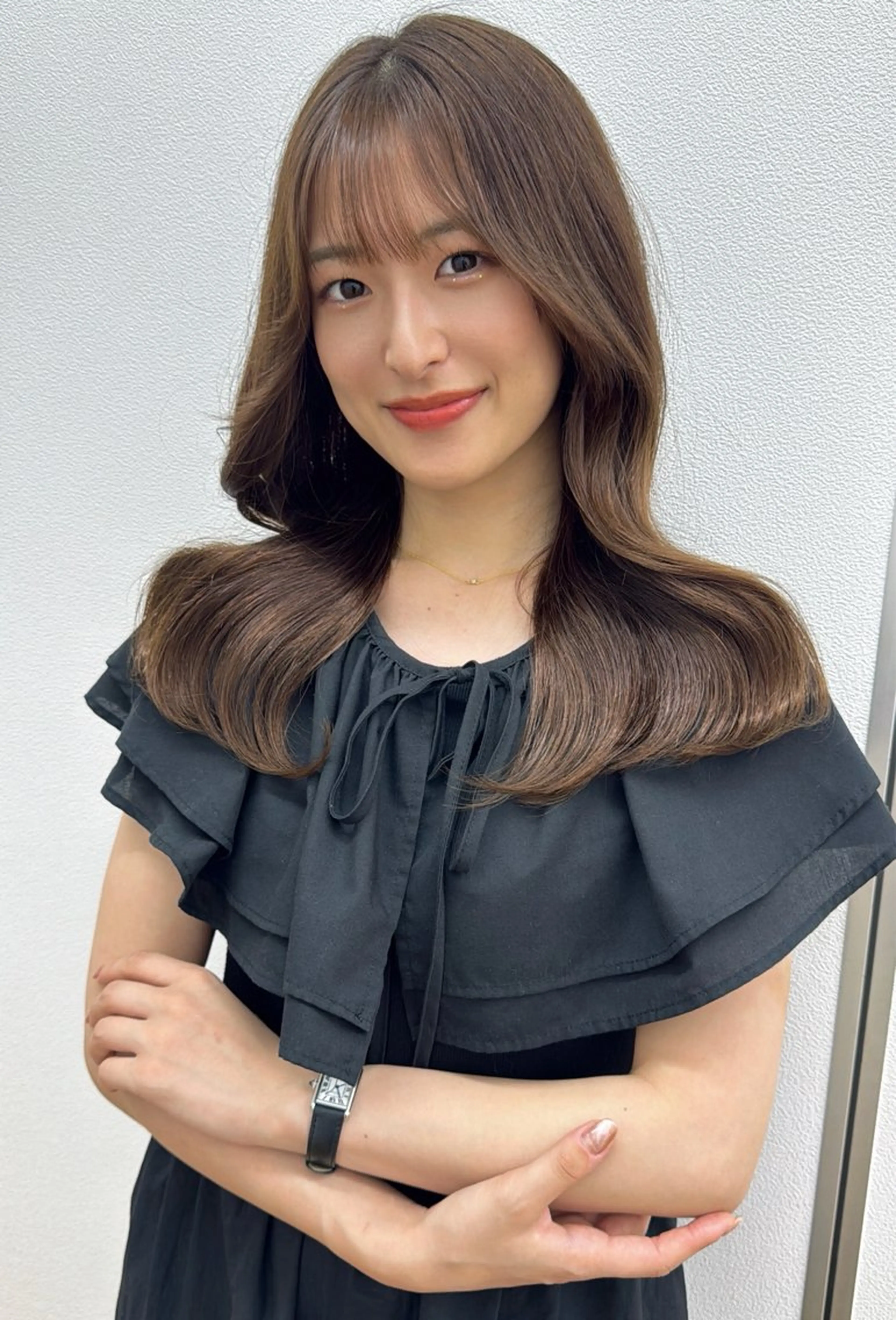 【トレンドNo.1】韓国風レイヤーカット＋カラー（ナノスチームトリートメント付）　¥6900-の写真