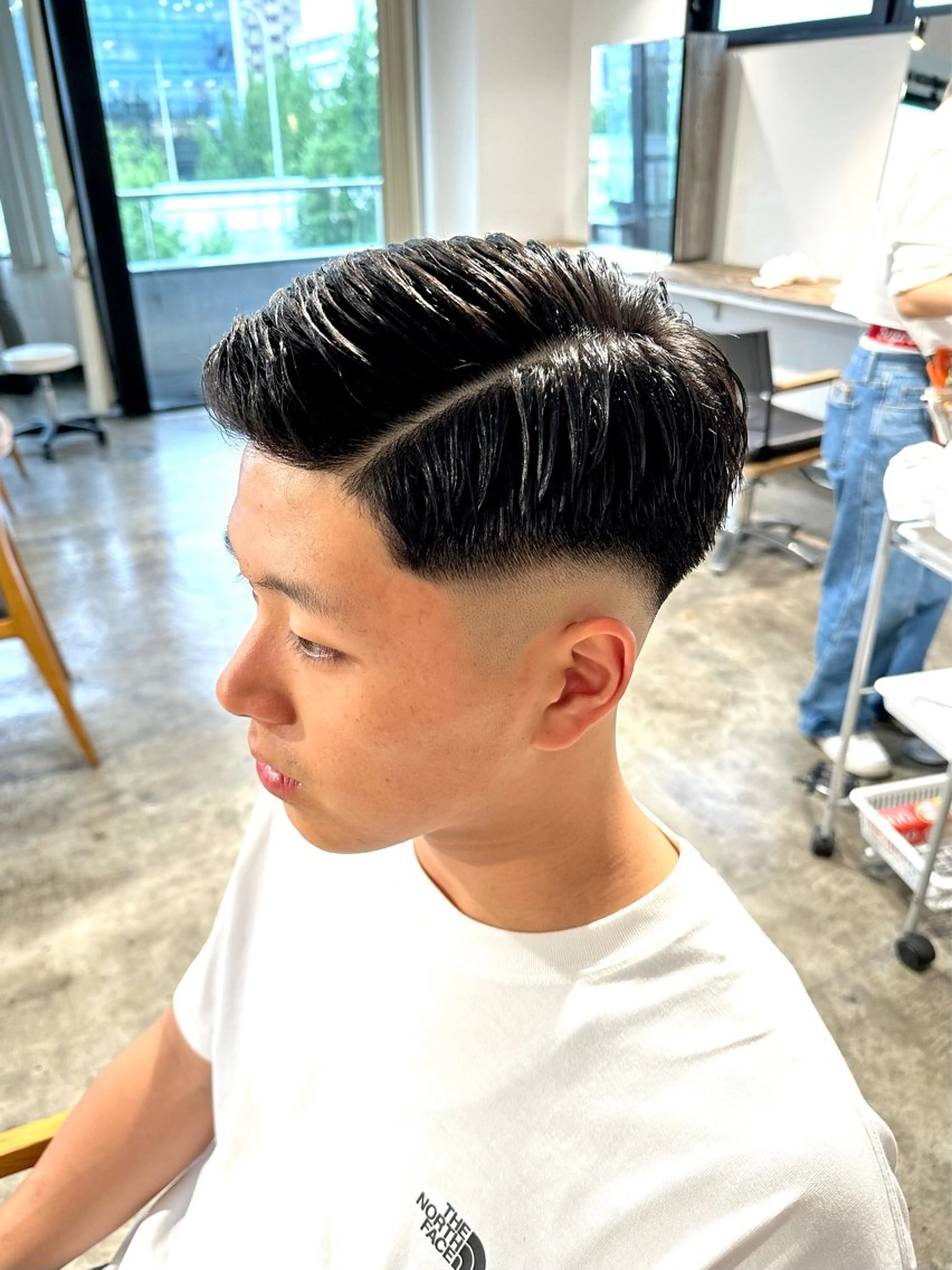 メンズ フェードカット メンズパーマ 七三 スキンフェード カット 骨格補正施術/メンズ 専門美容師/YUYAのヘアスタイル