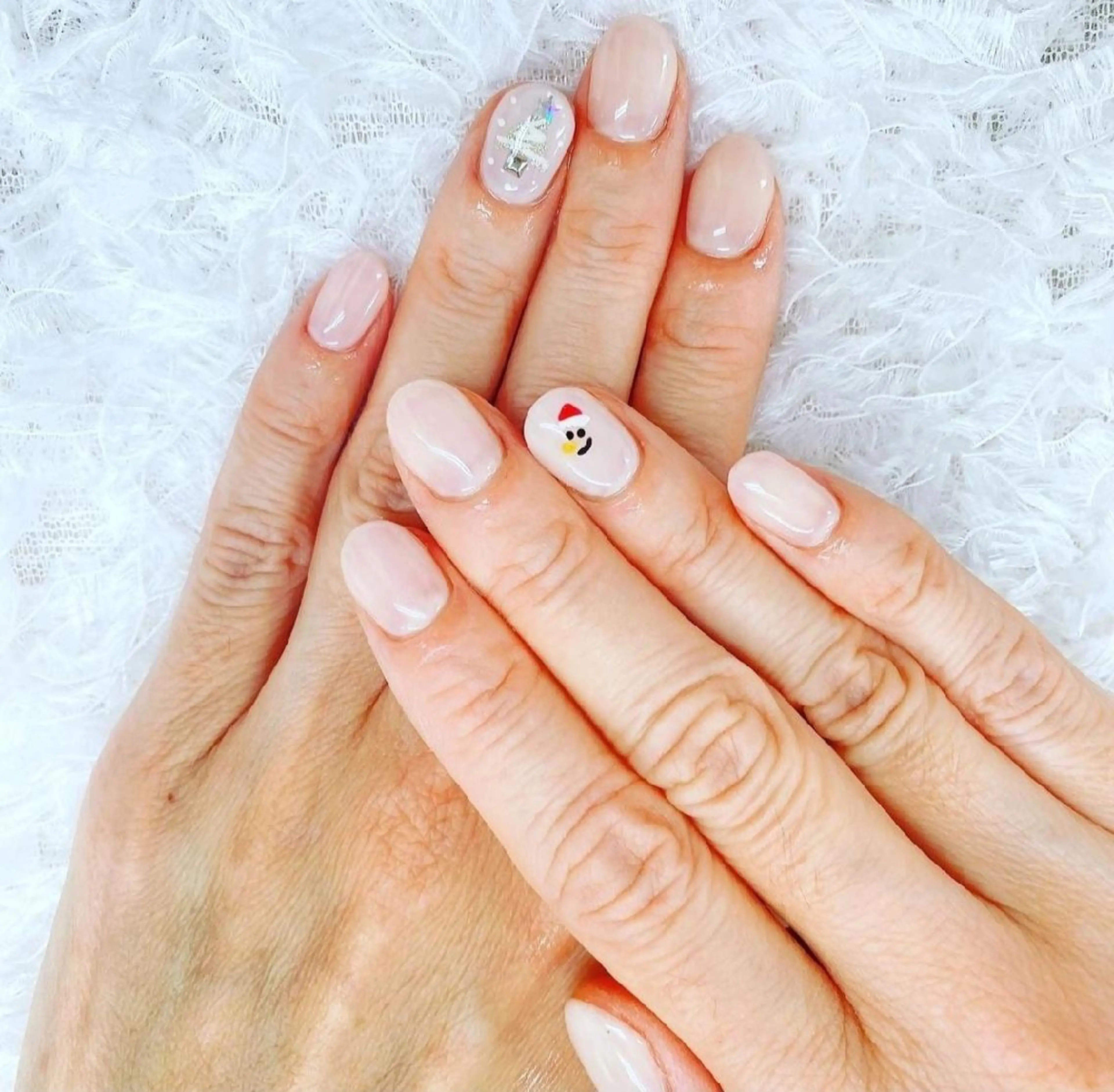 ネイル アートネイル 冬ネイル クリスマス ラピートネイル 美佳のネイルデザイン