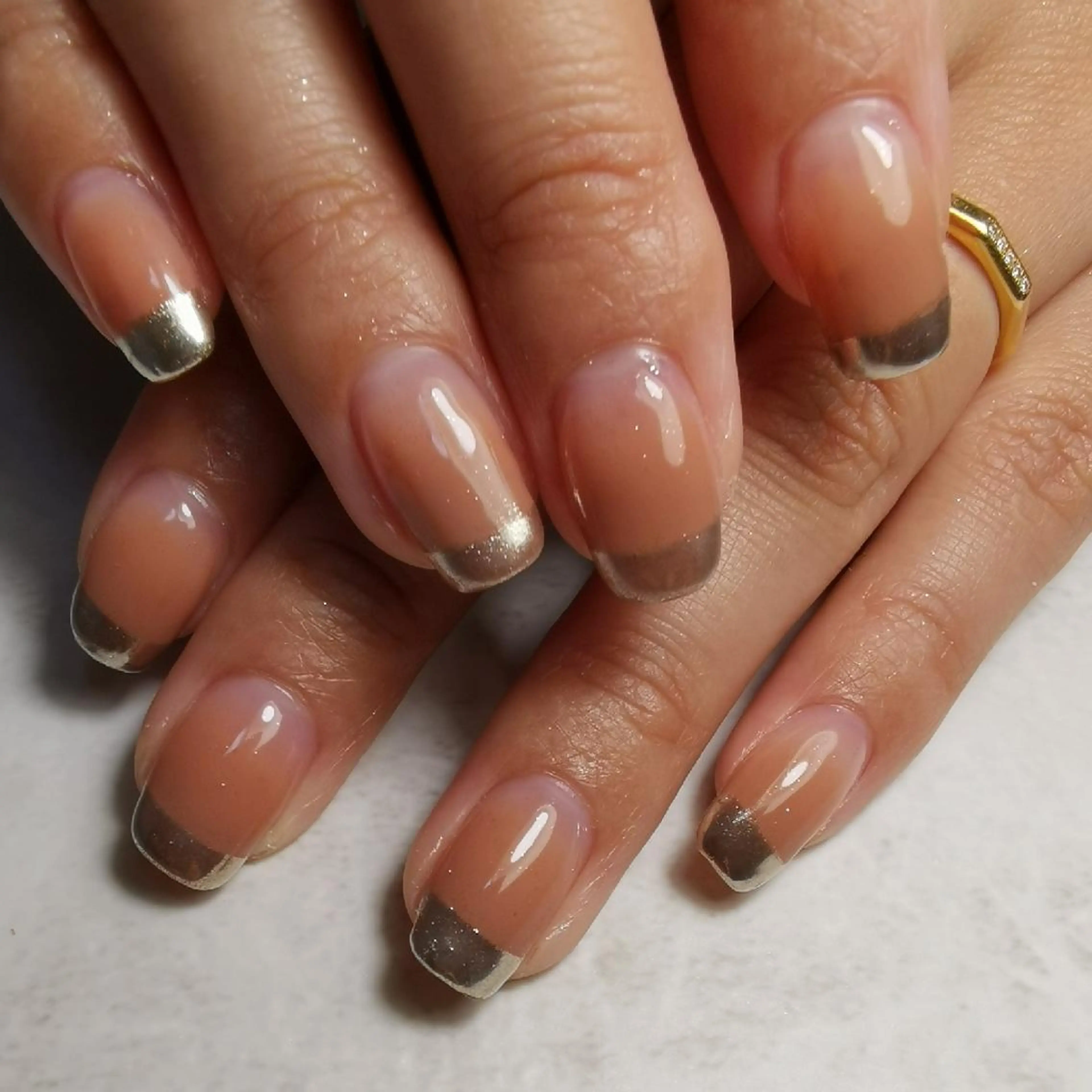 ネイル フレンチネイル ミラーネイル ハンドネイル reve あやののネイルデザイン