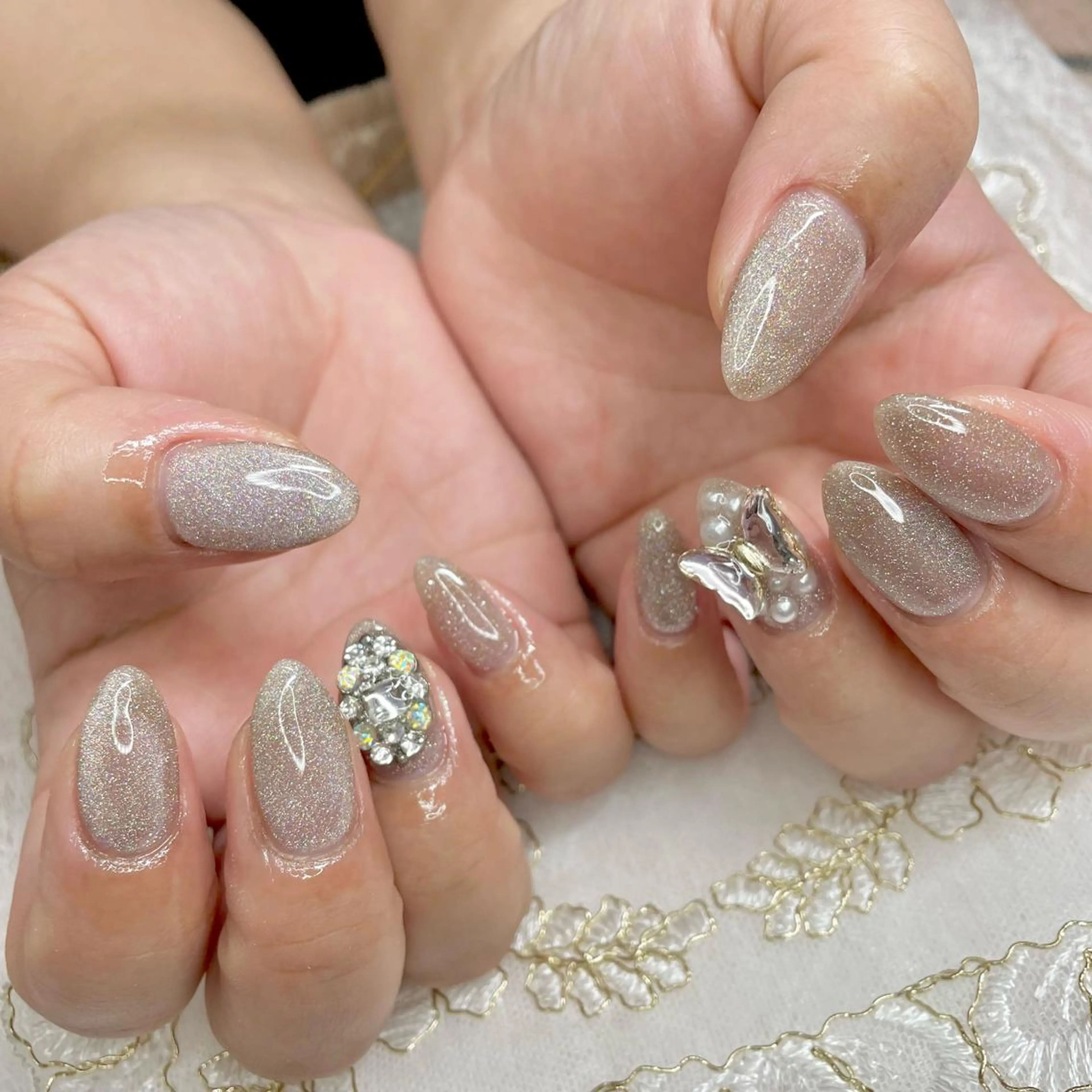 ネイル アートネイル オーロラネイル ジェルネイル 氷ネイル・うるうるネイル 韓国ネイル J terrace Nailのネイルデザイン