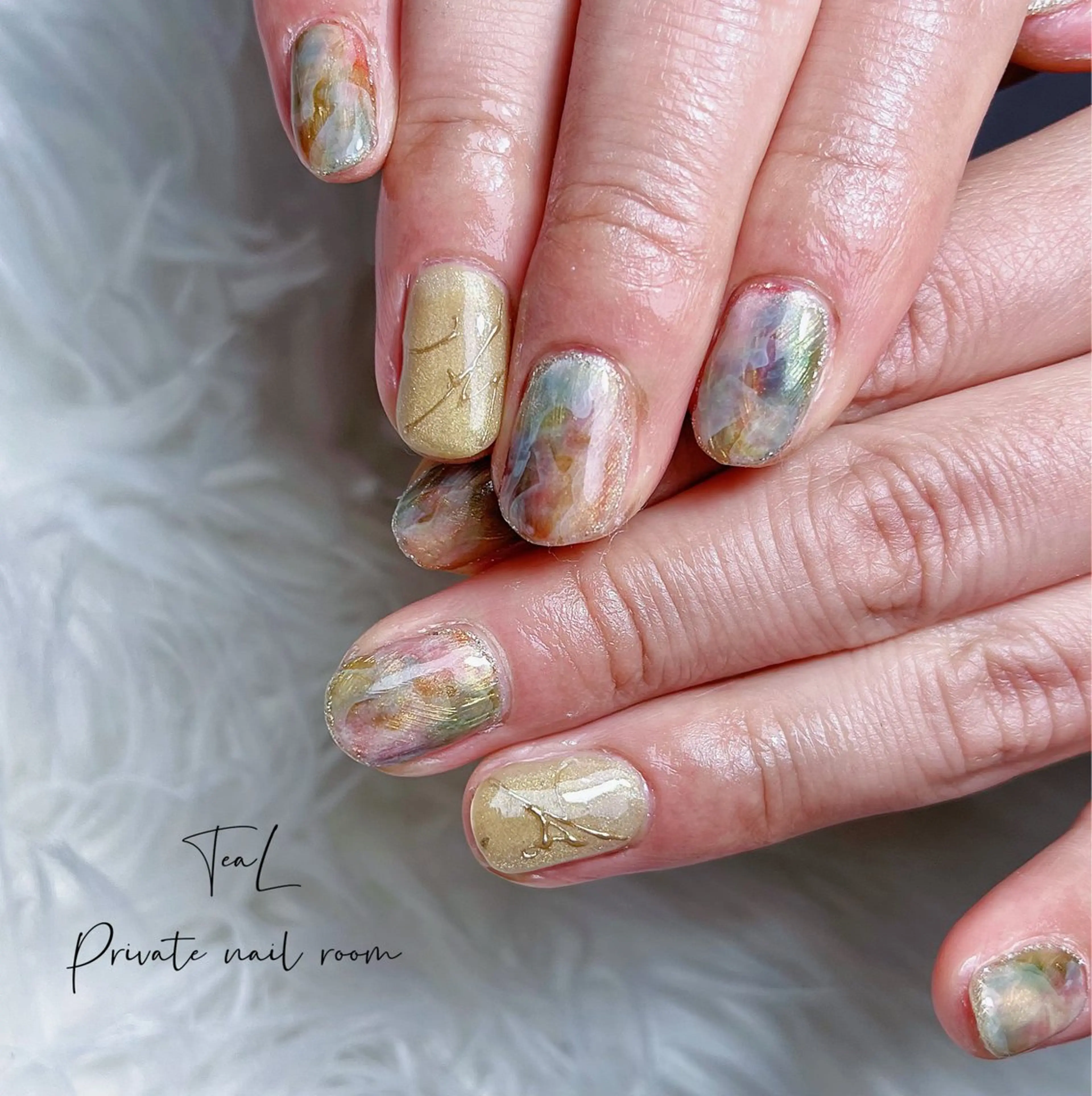 ネイル ジェルネイル ニュアンスネイル ショートネイル ハンドネイル TeaL nailのネイルデザイン