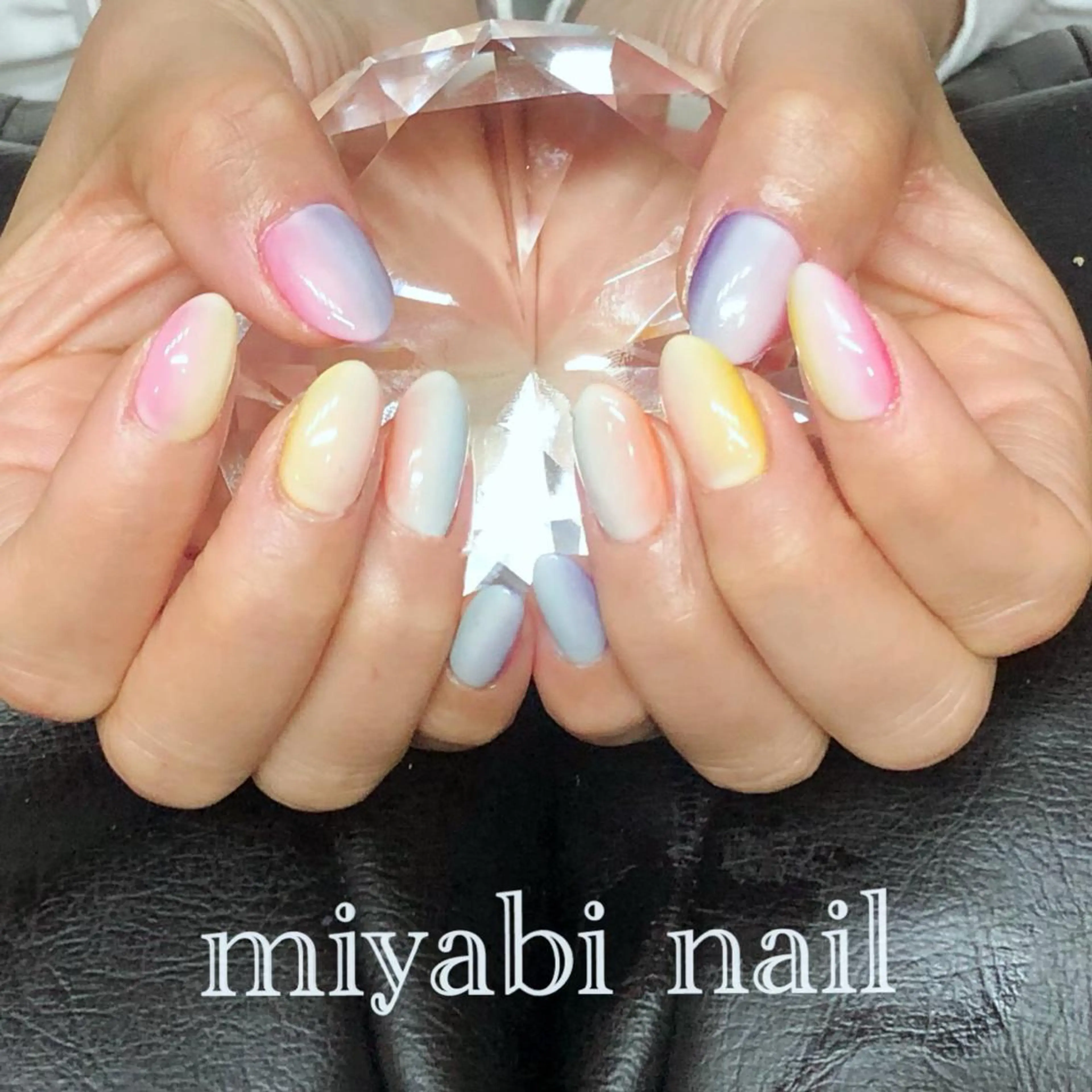 ネイル グラデーション 持ち込み 春ネイル ハンドネイル miyabi nail 桂川駅近くのネイルデザイン