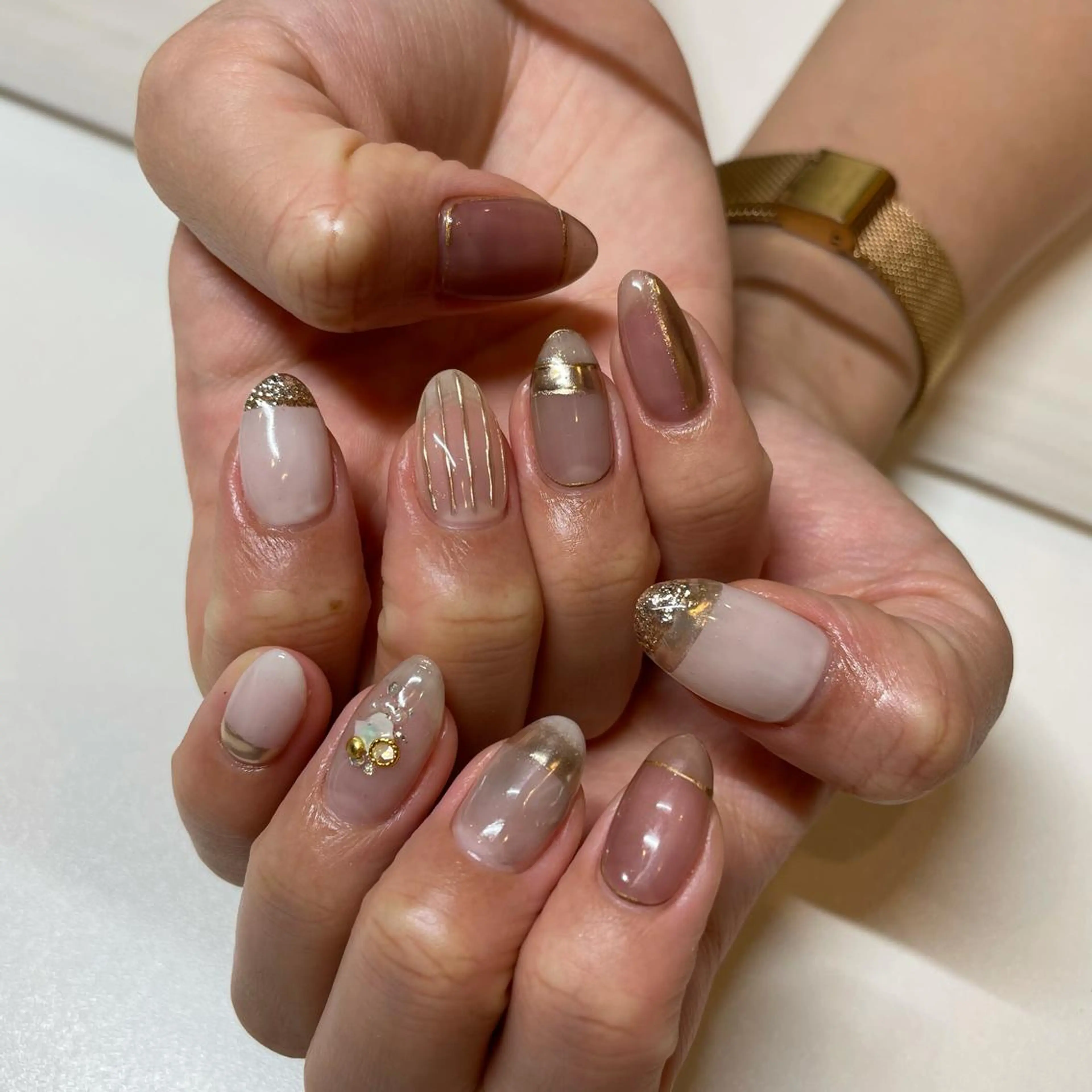 ネイル 持ち込み ニュアンスネイル ハンドネイル miu nail所属・MIUNail YUMIのネイルデザイン