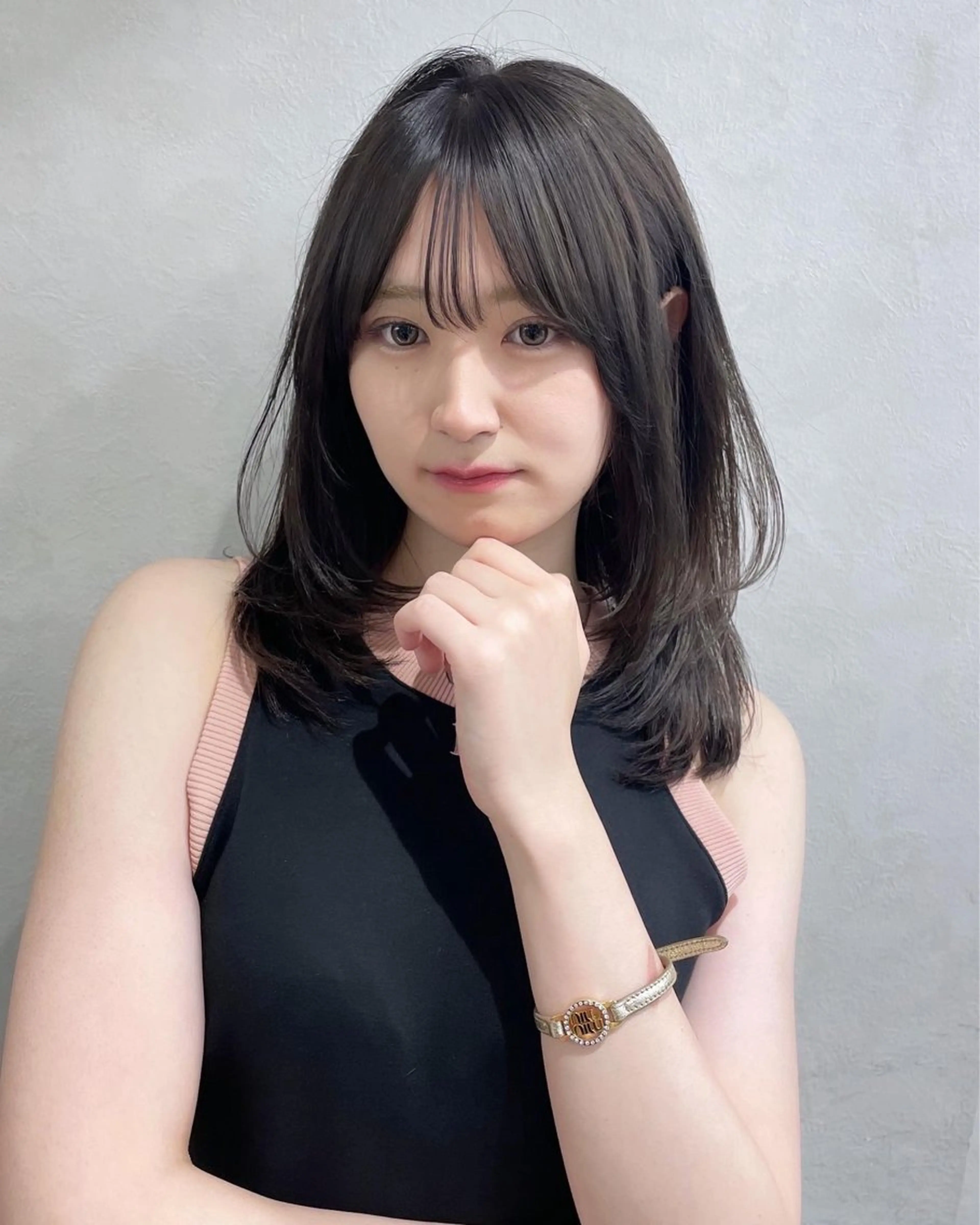 ミディアム カラー ヘアアレンジ 韓国ヘア/レイヤー Londエレンのヘアスタイル