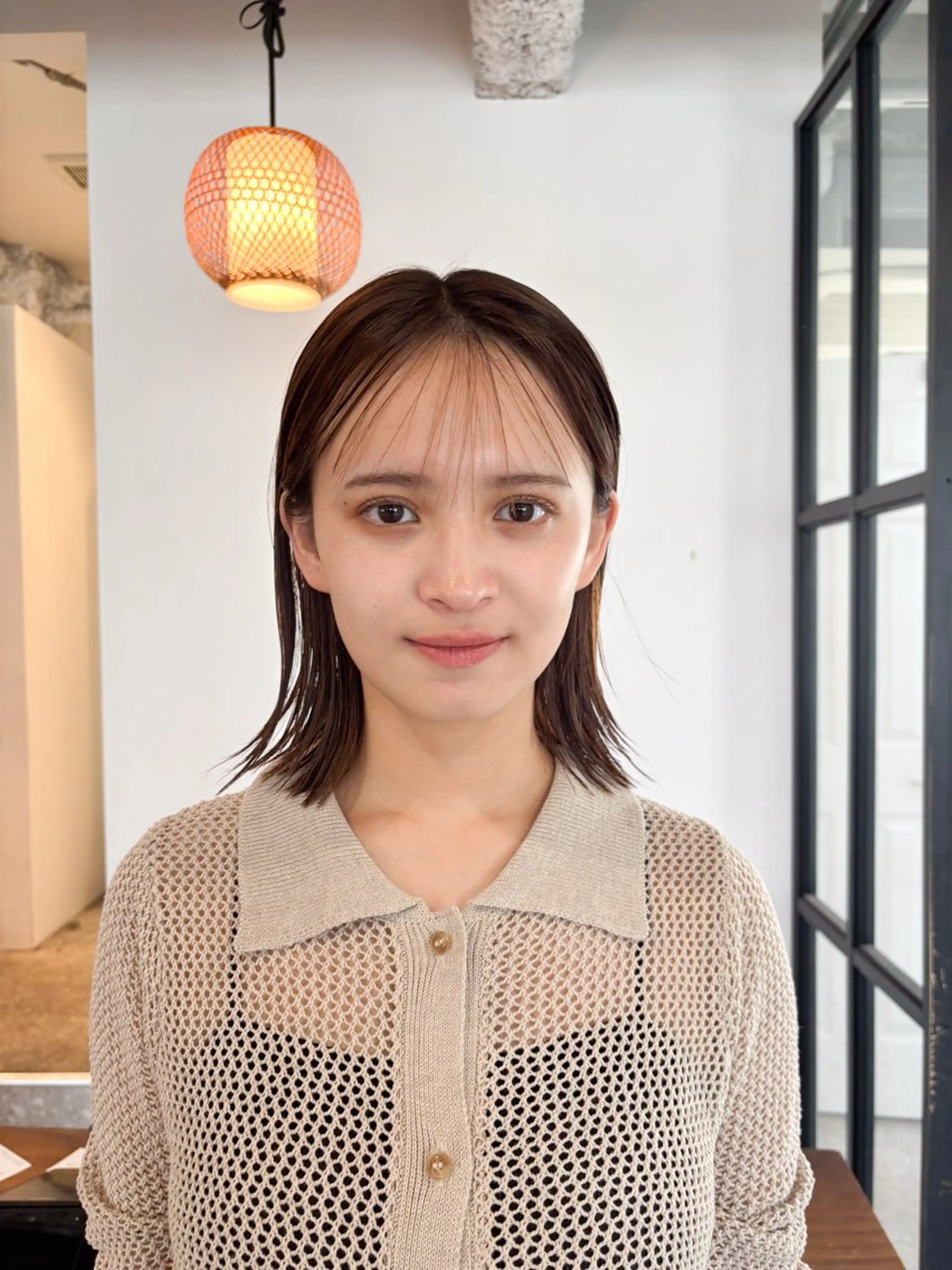 ミディアム カラー ボブ シースルーバング カット ヘアカラー トリートメント Takuma Suzuki中目黒のヘアスタイル