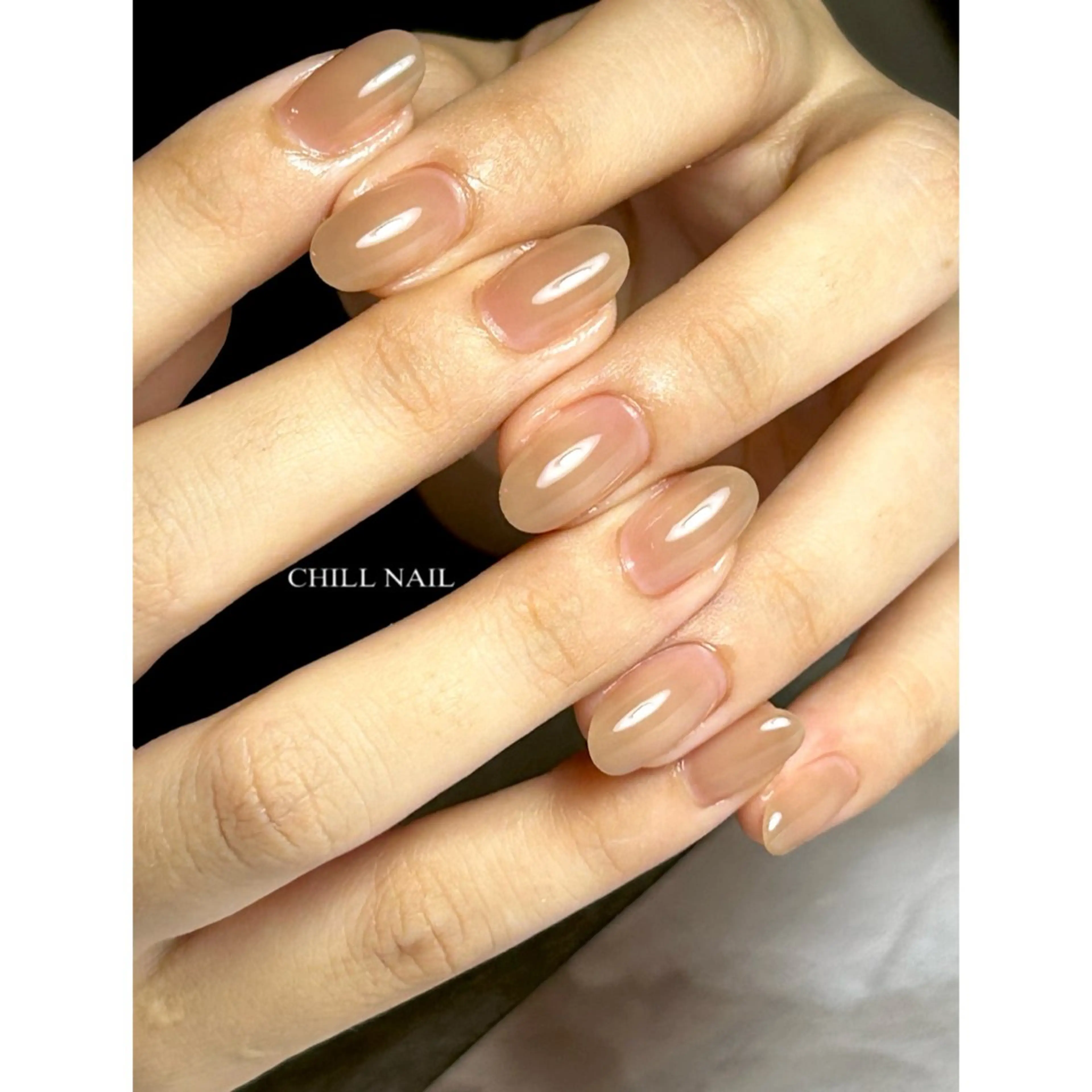 ネイル ブラウン ハンドネイル CHILL NAILのネイルデザイン