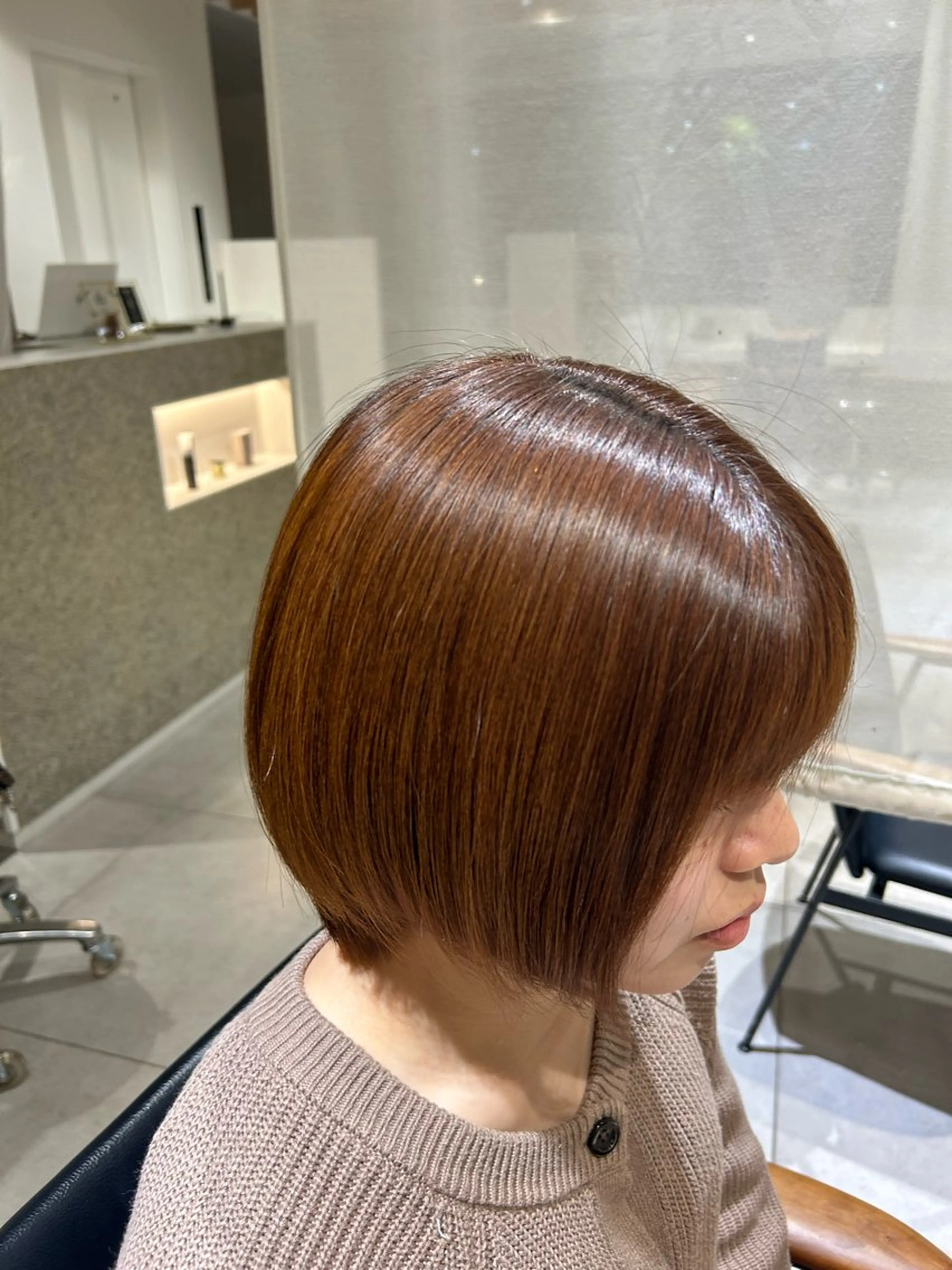 ショート 縮毛矯正 three.北浜所属・前竹 那生のヘアスタイル