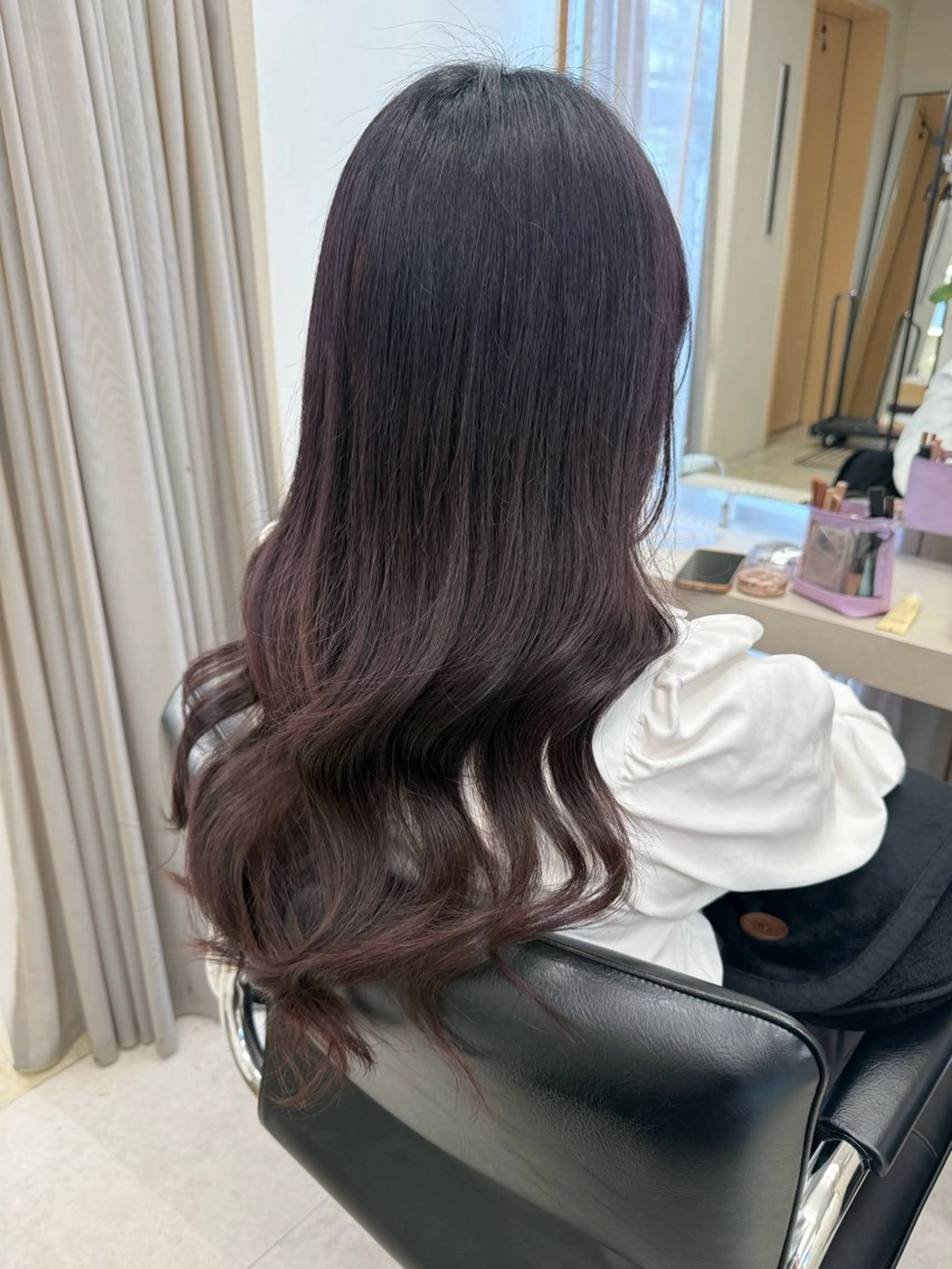 ロング カラー ヘアカラー トリートメント ヘッドスパ haru 髪質改善サロンのヘアスタイル