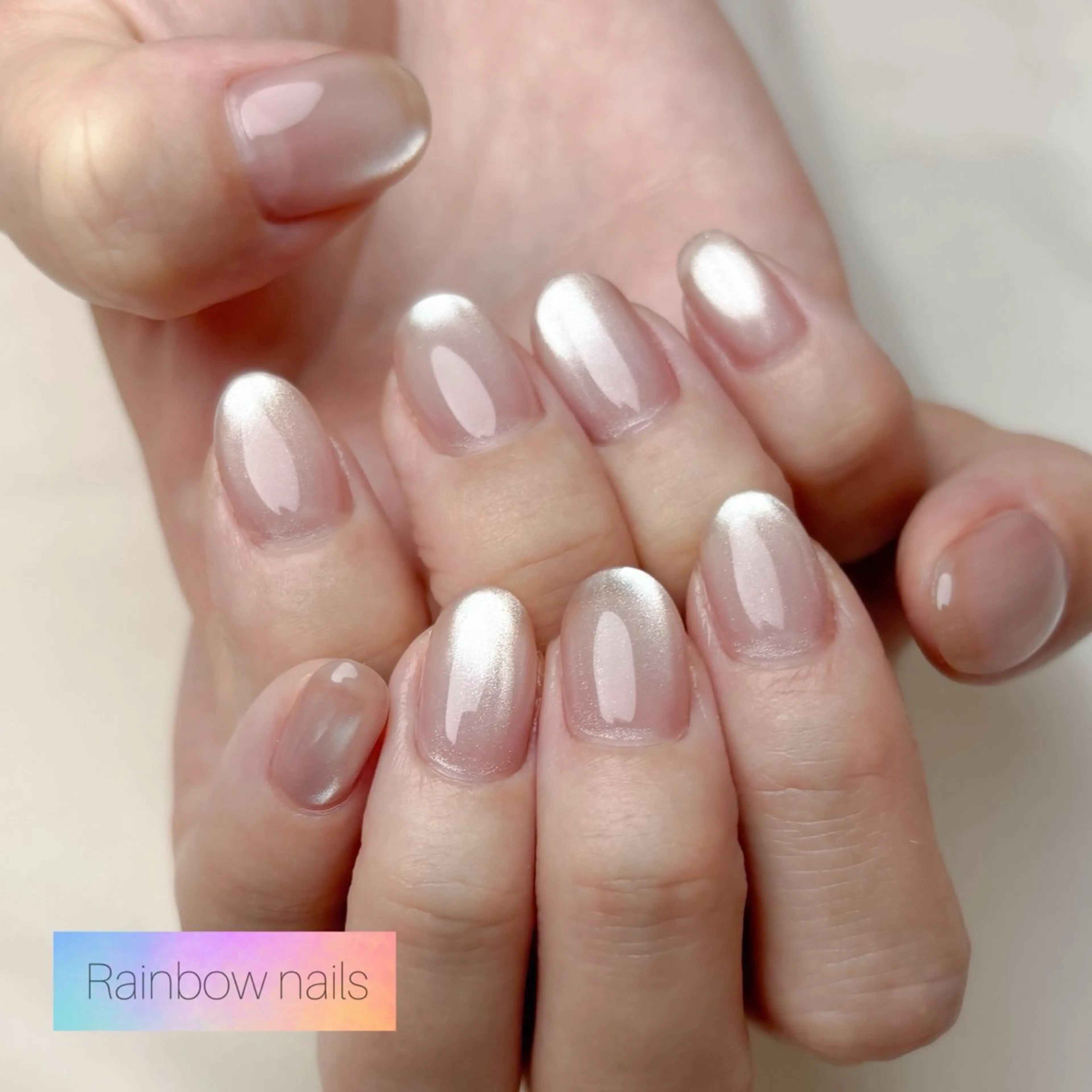 ネイル マグネットネイル ハンドネイル Rainbow nailsくろちゃんのネイルデザイン