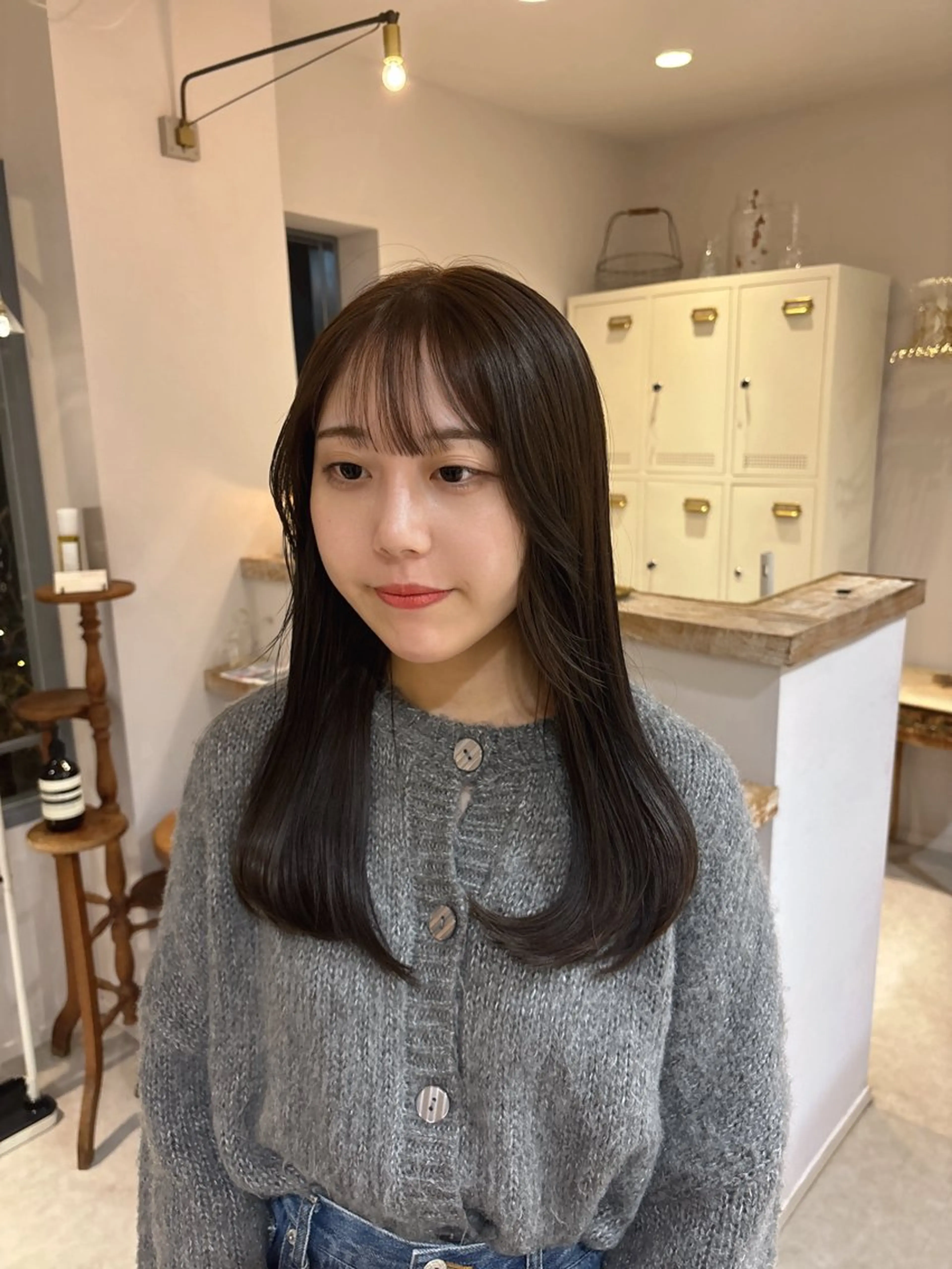カラー 🎀調布仙川透明感オ リーブカラー干莉🎀のヘアスタイル