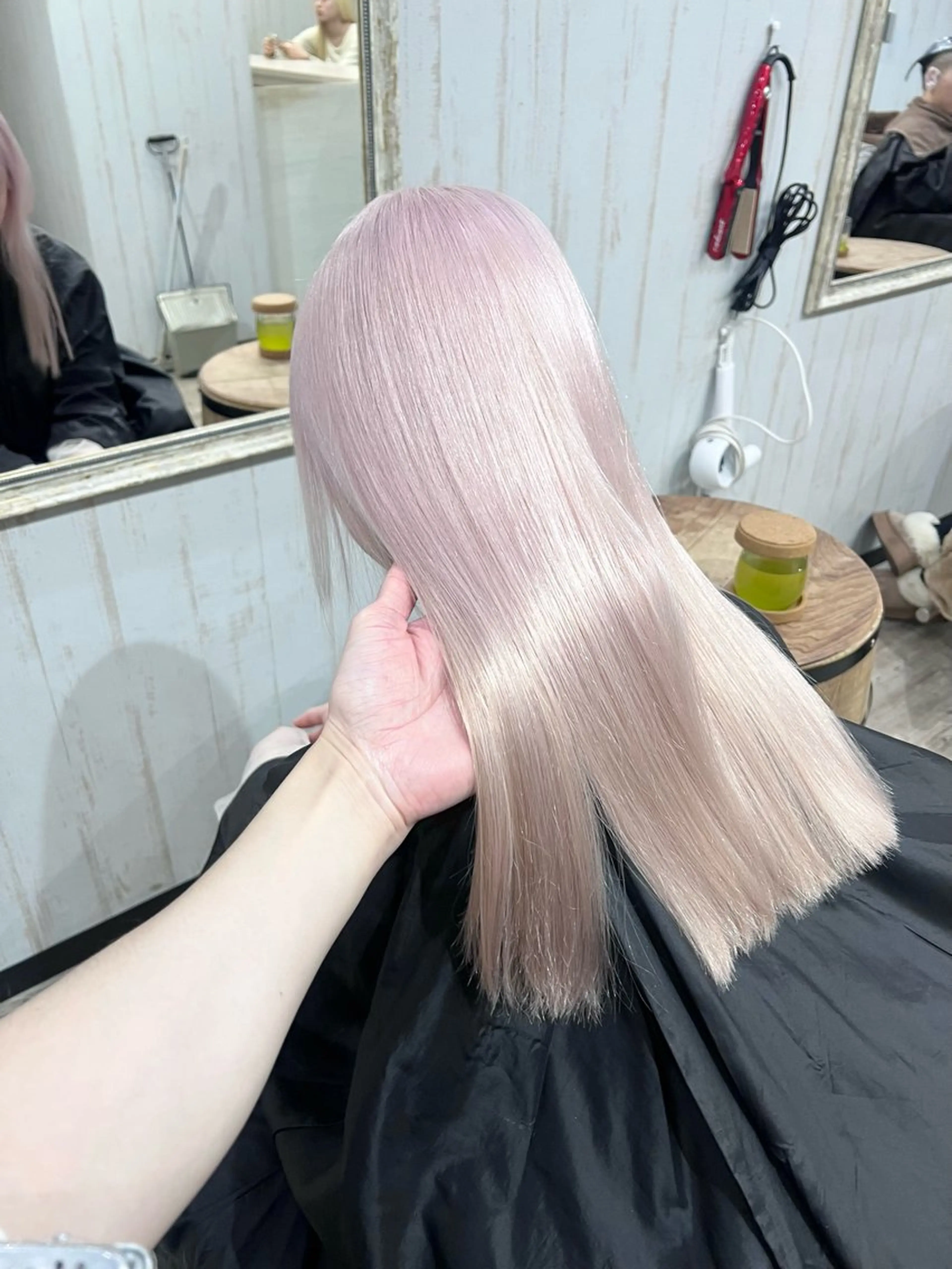 セミロング カラー ベージュカラー ブリーチ ピンクカラー ピンクベージュ ホワイトピンク トリートメント 艶髪/ハイトーン特化 店長/SHOHEIのヘアスタイル
